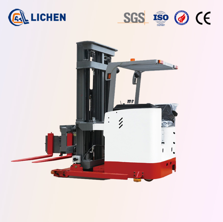 Full Electric Very Narrow Aisle Turret Truck 1.6t 3-Way Pallet Stacker Seated Three-Way Stacking Truck for Sale