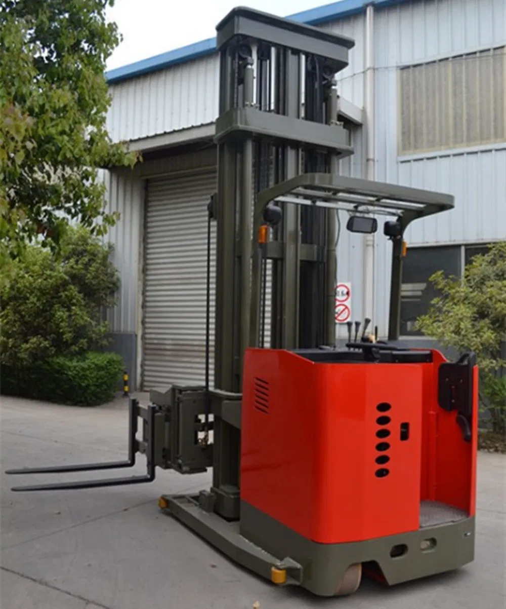Vna Narrow Aisle 1.48m 3 Way Rotating Swing Reach Vna Forklift for Guide Rail Warehouse