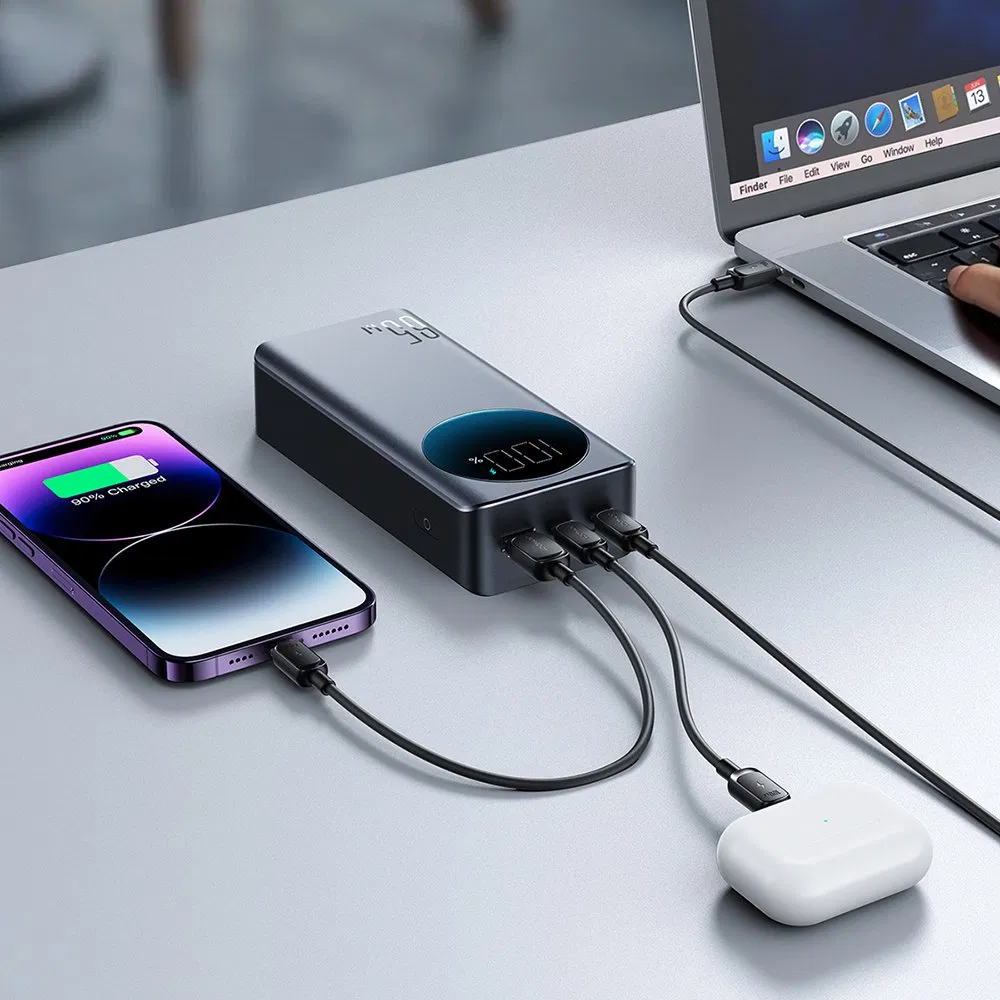 شاحن بطارية محمول عالي الجودة 65W شاحن سريع للغاية 30000mAh بنك طاقة بشاشة رقمية
