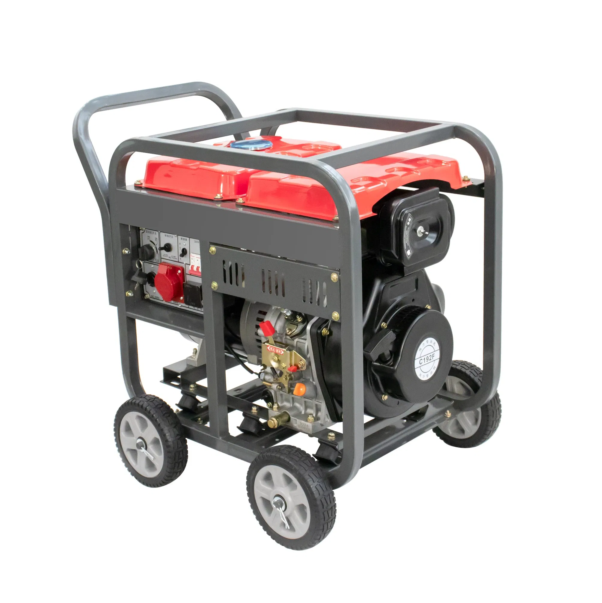 استخدام الطوارئ في الهواء الطلق 7kw 192f محرك 9.5HP طاقة ثلاثية الطور مولد كهربائي بدون فرشاة طاقة محرك طاقة ديزل إطار مفتوح مولد مجموعة 10kw 15kw