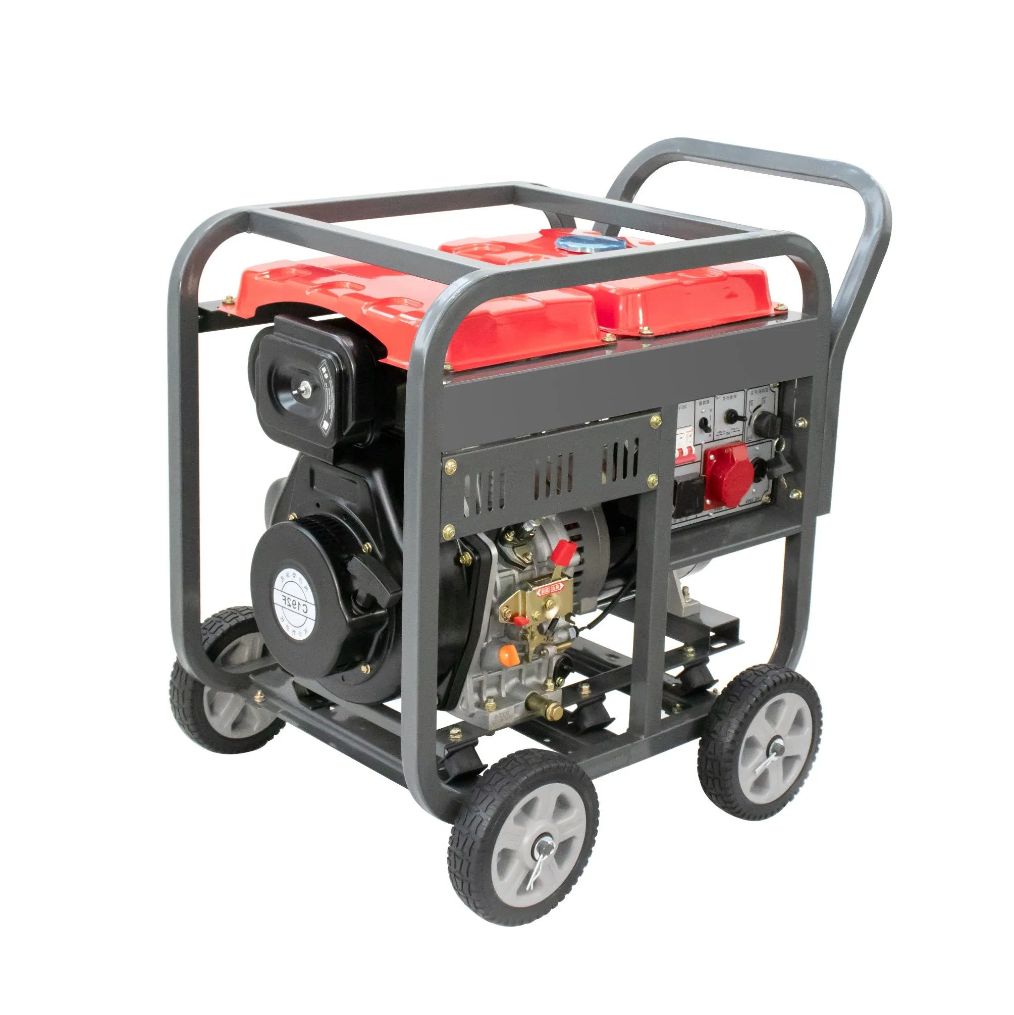 استخدام الطوارئ في الهواء الطلق 7kw 192f محرك 9.5HP طاقة ثلاثية الطور مولد كهربائي بدون فرشاة طاقة محرك طاقة ديزل إطار مفتوح مولد مجموعة 10kw 15kw