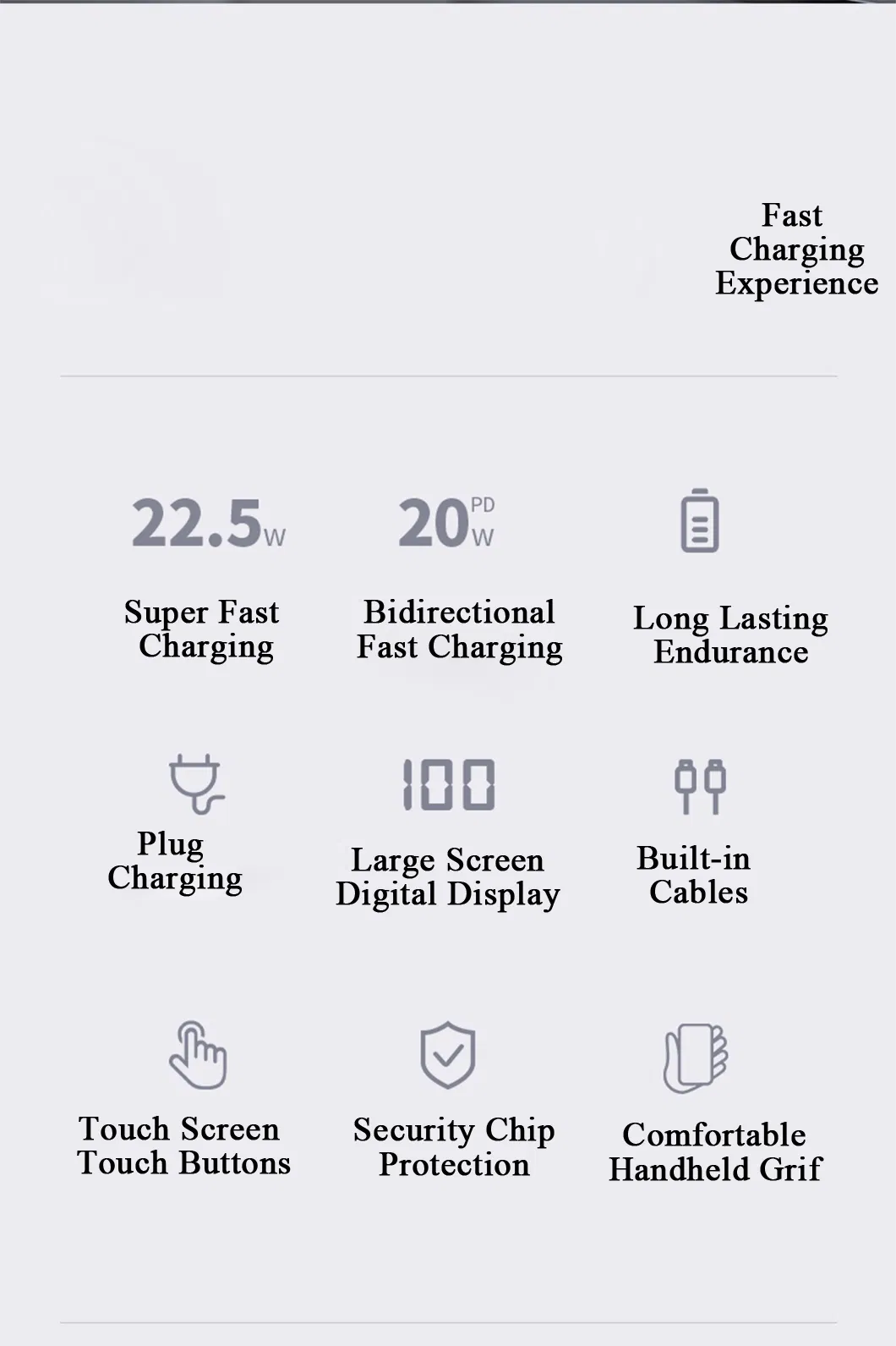 بنك طاقة تيار متردد عالي الجودة 20000mAh شحن سريع مع شعار قابل للتخصيص وخدمة OEM
