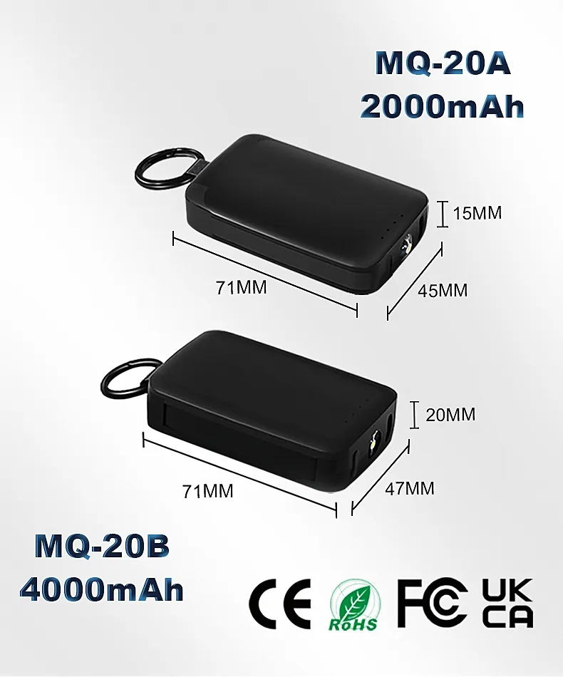 شعار مخصص 2 في 1 2000mAh 4000mAh بنك طاقة محمول صغير مع كابل للهاتف