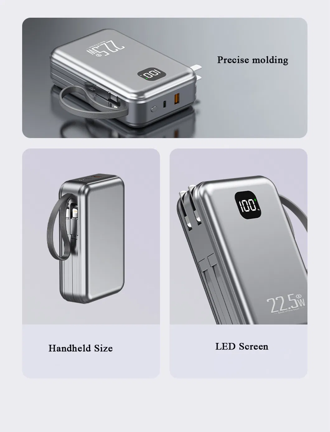 بنك طاقة تيار متردد عالي الجودة 20000mAh شحن سريع مع شعار قابل للتخصيص وخدمة OEM