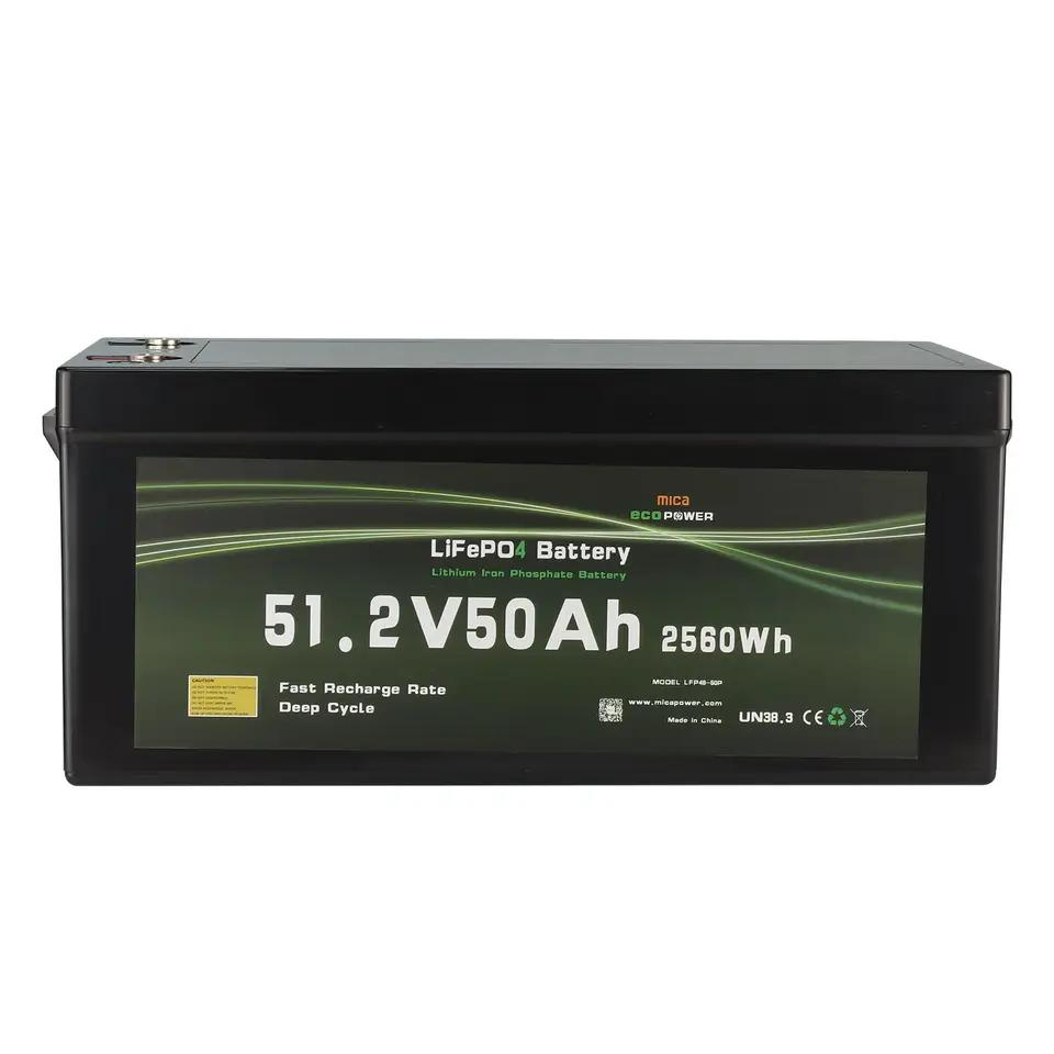 LiFePO4 حزمة بطارية 48V 50ah مع نظام إدارة البطارية لبطارية أيون الليثيوم لنظام تخزين الطاقة نظام الطاقة الشمسية/الجرار/المركبة الكهربائية رافعة الشوكة
