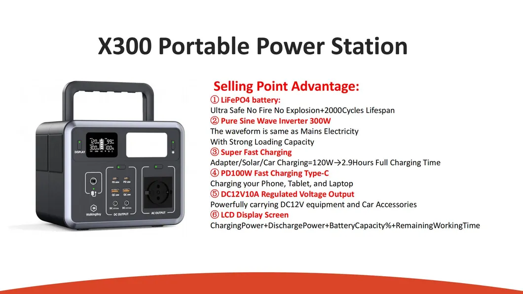 300W مولد شمسية محمولة حلول الطاقة الخضراء في الهواء الطلق طاقة الطوارئ