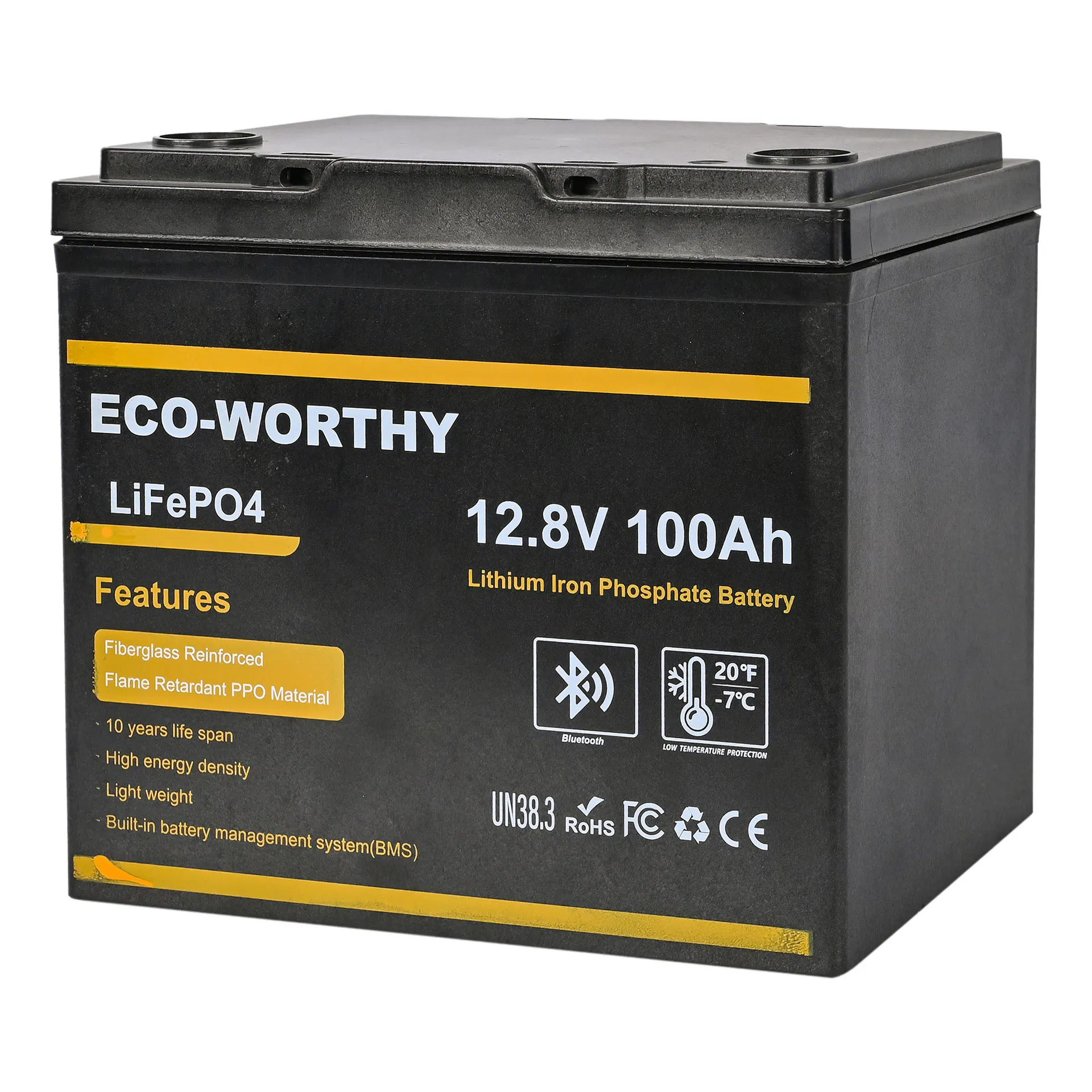 LiFePO4 12.8V 12V 50ah 100ah 200ah 300ah 400ah بطارية فوسفات الحديد الليثيوم لنظام الطاقة الشمسية