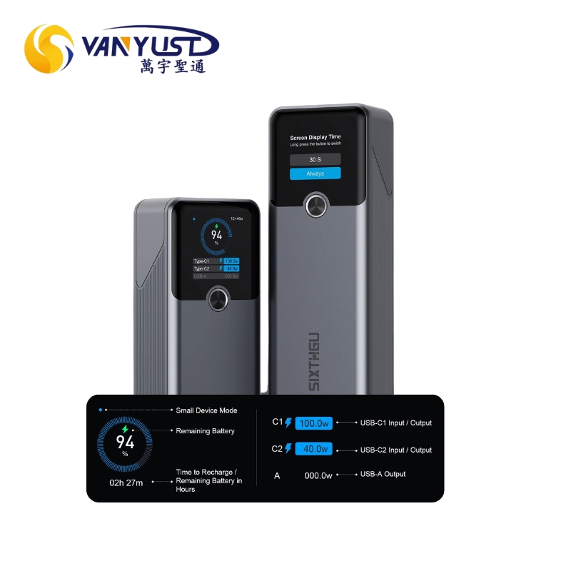 البنك 140W 20000mAh بنك طاقة عالي السعة شحن فائق السرعة شاحن محمول شاشة ذكية TFT بنك طاقة للكمبيوتر المحمول المحمول مع شهادة CCC 3c