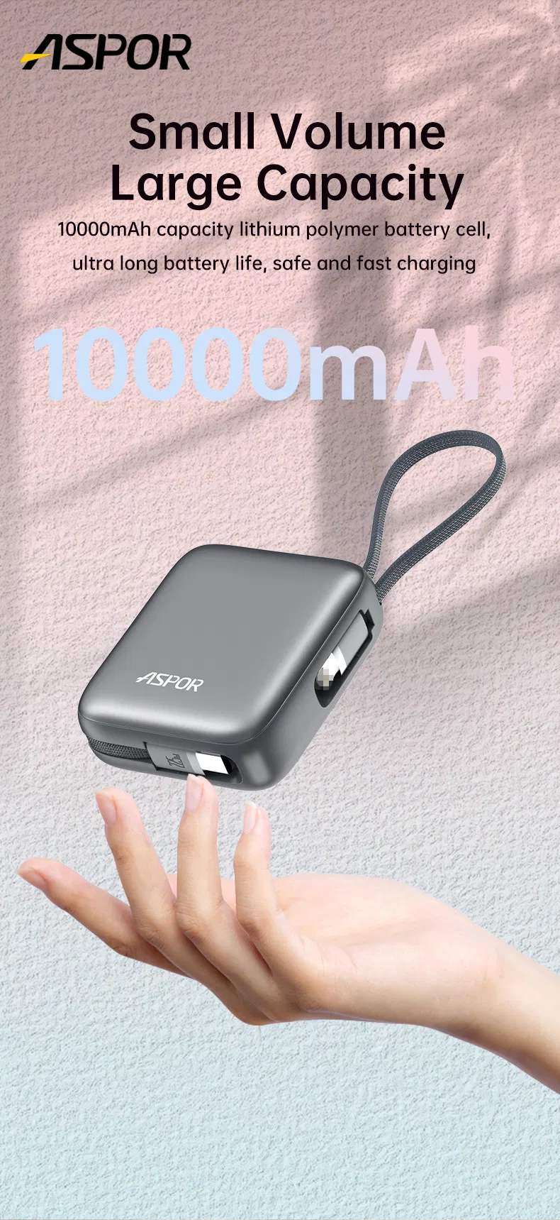 صور مفصلة لبنك طاقة محمول 10000mAh