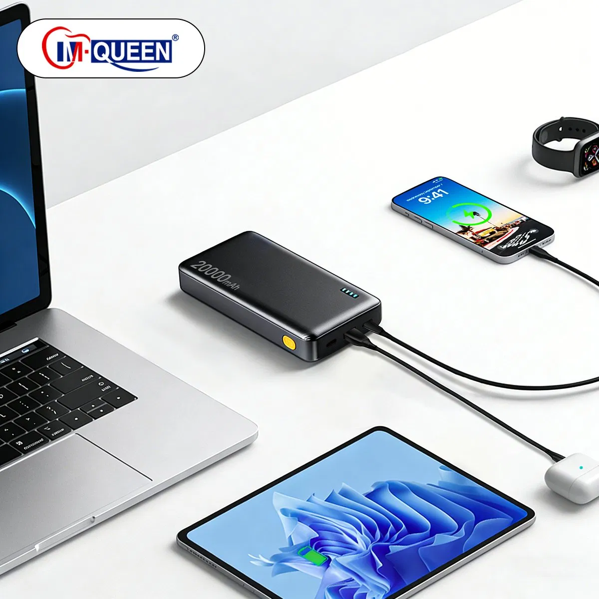 Pd35W بطارية خارجية قابلة للشحن عبر USB-C 10000mAh بنك الطاقة 20000mAh مع شعار للهاتف