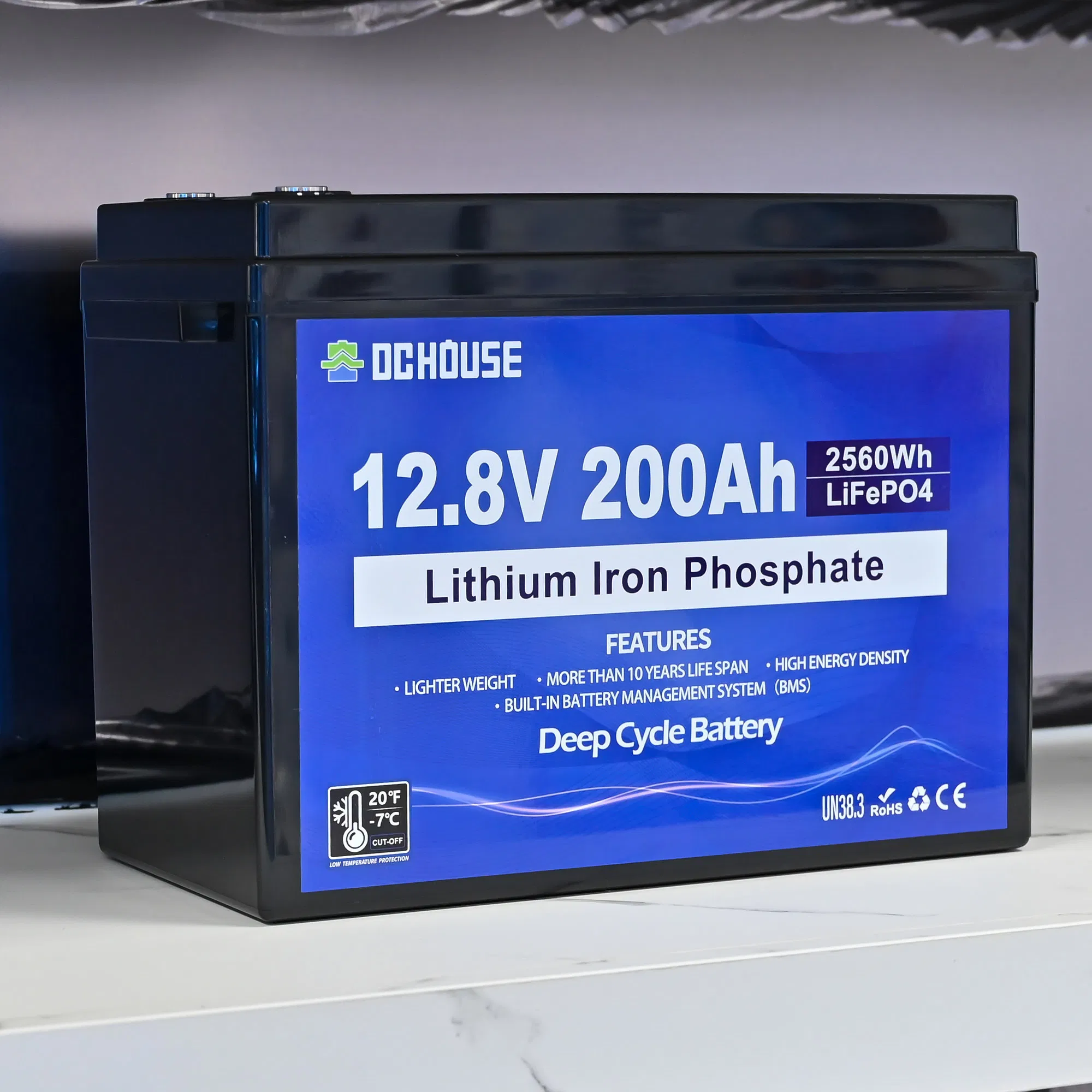 LiFePO4 12.8V 12V 50ah 100ah 200ah 300ah 400ah بطارية فوسفات الحديد الليثيوم لنظام الطاقة الشمسية لليخت