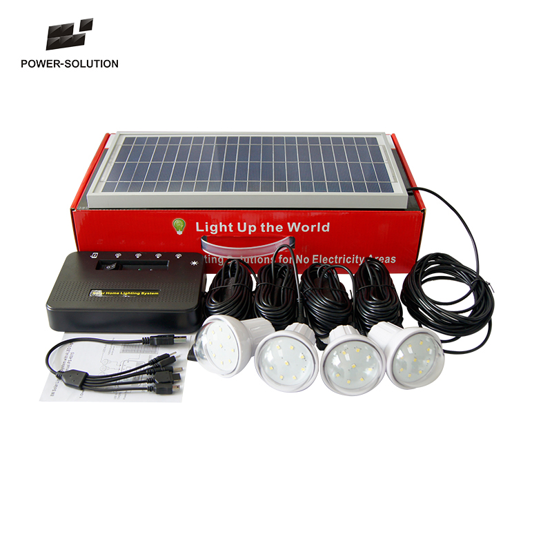 أطقم الطاقة الشمسية المحمولة مع 4lights للمناطق خارج الشبكة