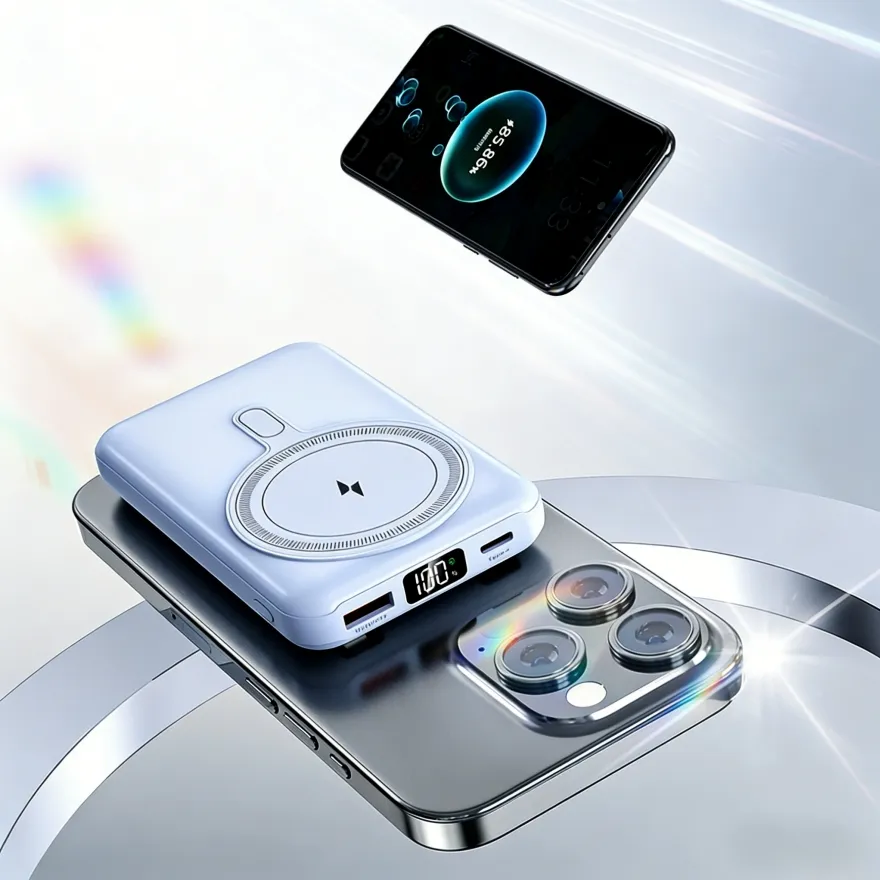 بيع ساخن 10000mAh 5in1 بنك طاقة مغناطيسي محمول