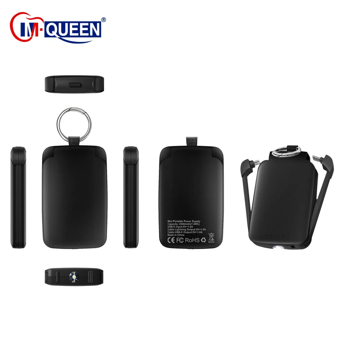 شعار مخصص 2 في 1 2000mAh 4000mAh بنك طاقة محمول صغير مع كابل للهاتف