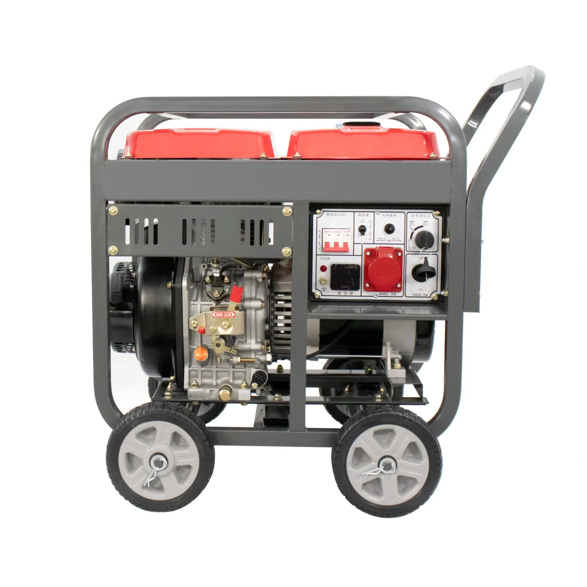 استخدام الطوارئ في الهواء الطلق 7kw 192f محرك 9.5HP طاقة ثلاثية الطور مولد كهربائي بدون فرشاة طاقة محرك طاقة ديزل إطار مفتوح مولد مجموعة 10kw 15kw