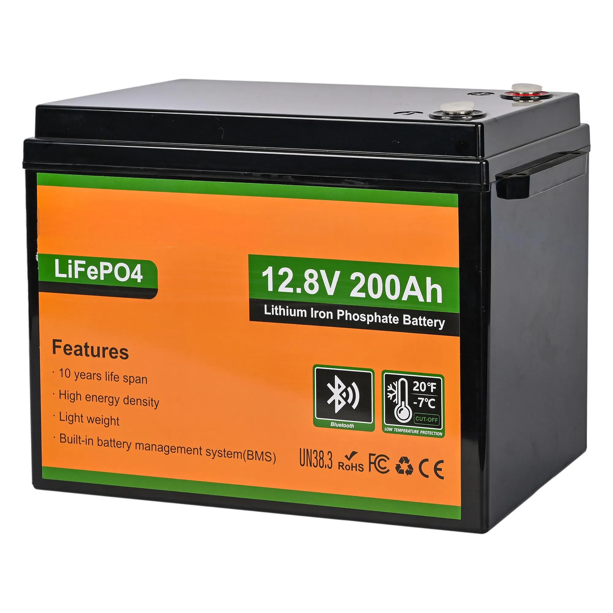 LiFePO4 12.8V 12V 50ah 100ah 200ah 300ah 400ah بطارية فوسفات الحديد الليثيوم لنظام الطاقة الشمسية