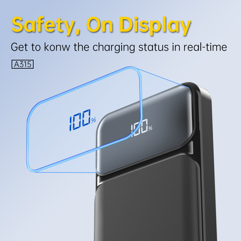 أسبور A315 10000mAh بنك طاقة عالي السعة 22.5W بنك طاقة سريع الشحن