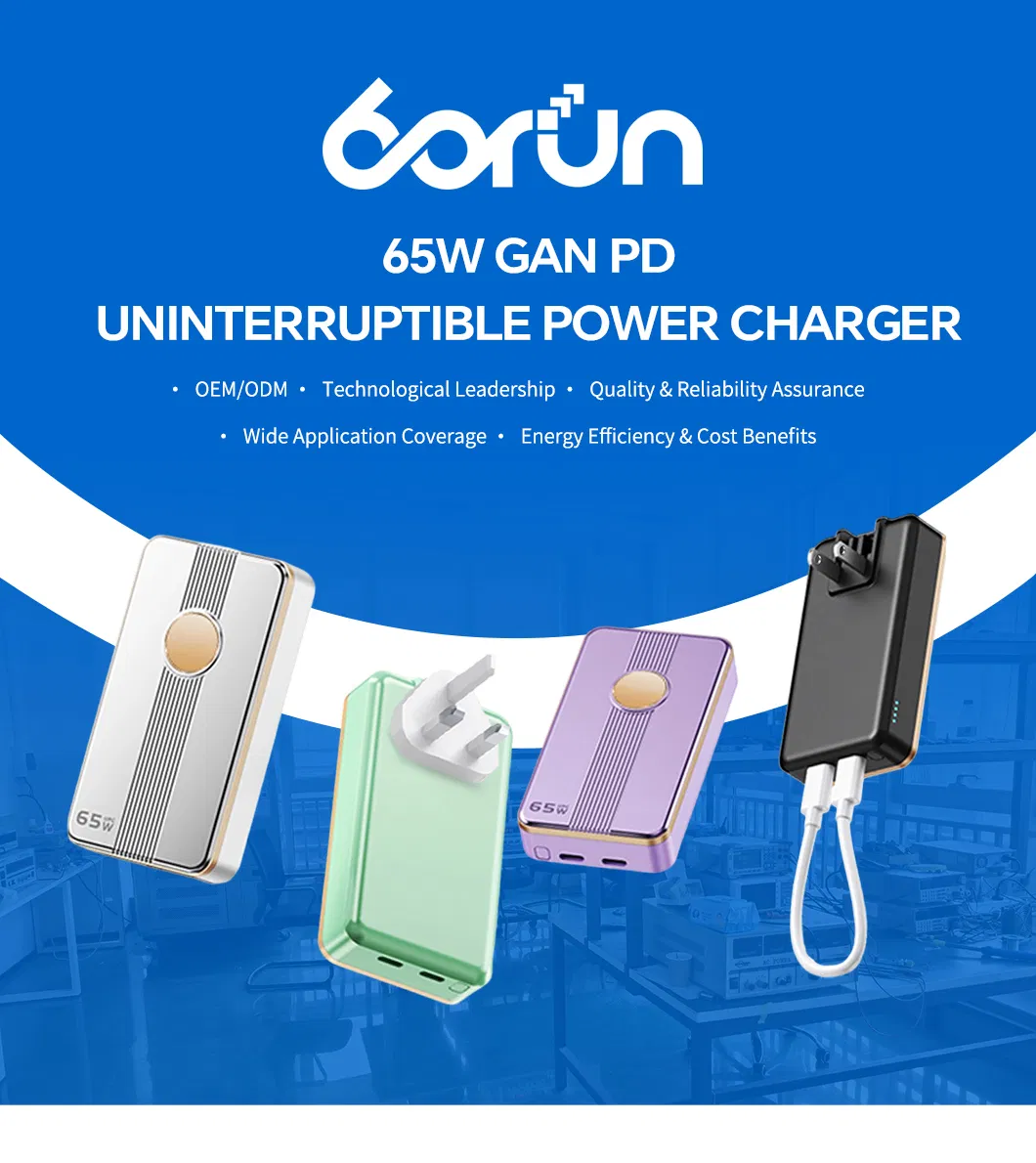 65W محول طاقة GaN محمول 5000mAh بنك طاقة للاستخدام في السفر الدولي