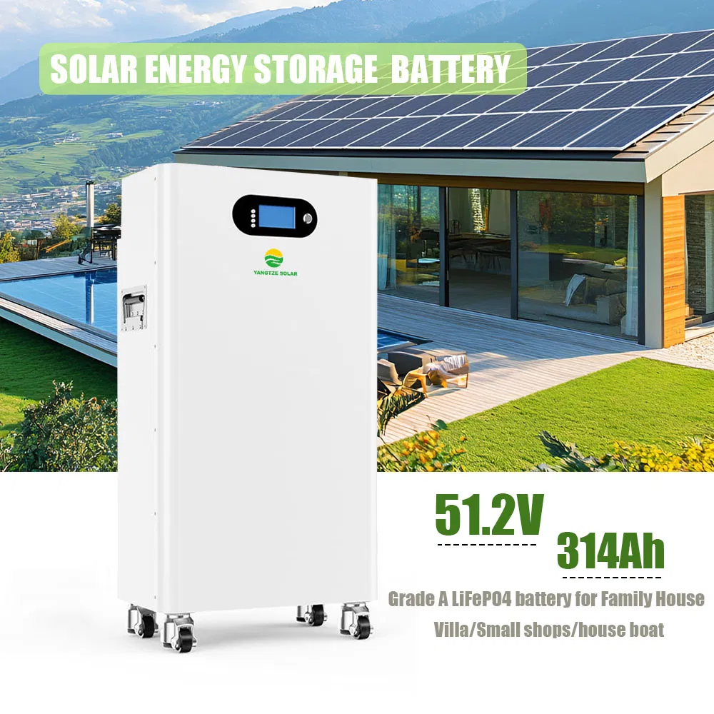 51.2V 314ah بطارية فوسفات الحديد الليثيوم لتخزين الطاقة الشمسية المنزلية 15kwh نظام إدارة الطاقة الذكي جاهز للاستخدام خارج الشبكة CE/RoHS