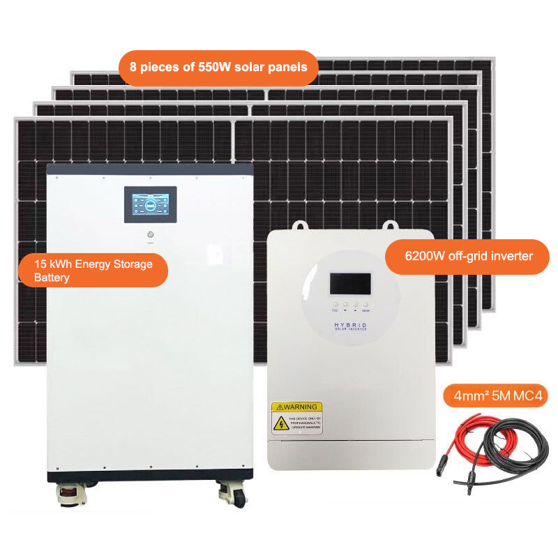 15kwh نظام تخزين الطاقة المنزلية 6200W مجموعة توليد الطاقة الشمسية خارج الشبكة