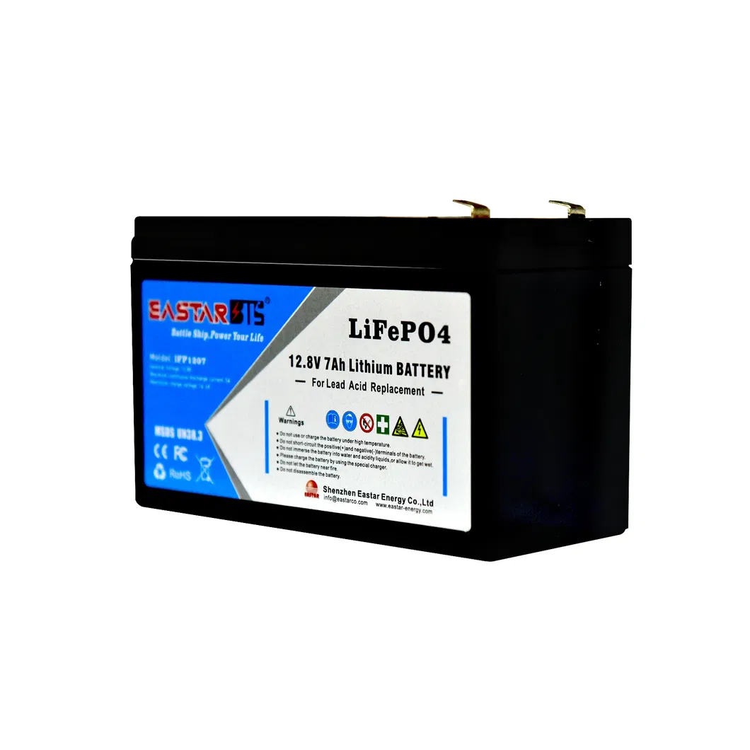 بطارية فوسفات الحديد الليثيوم القابلة لإعادة الشحن 12.8V 7ah بديل البطارية لبطارية الرصاص الحمضية