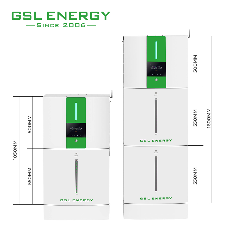 وحدة جي إس إل للطاقة القابلة للتوسع الكل في واحد 6kw عاكس هجين شمسي 10kwh 20kwh 200ah 400ah LiFePO4 حزمة بطارية ليثيوم 48 فولت