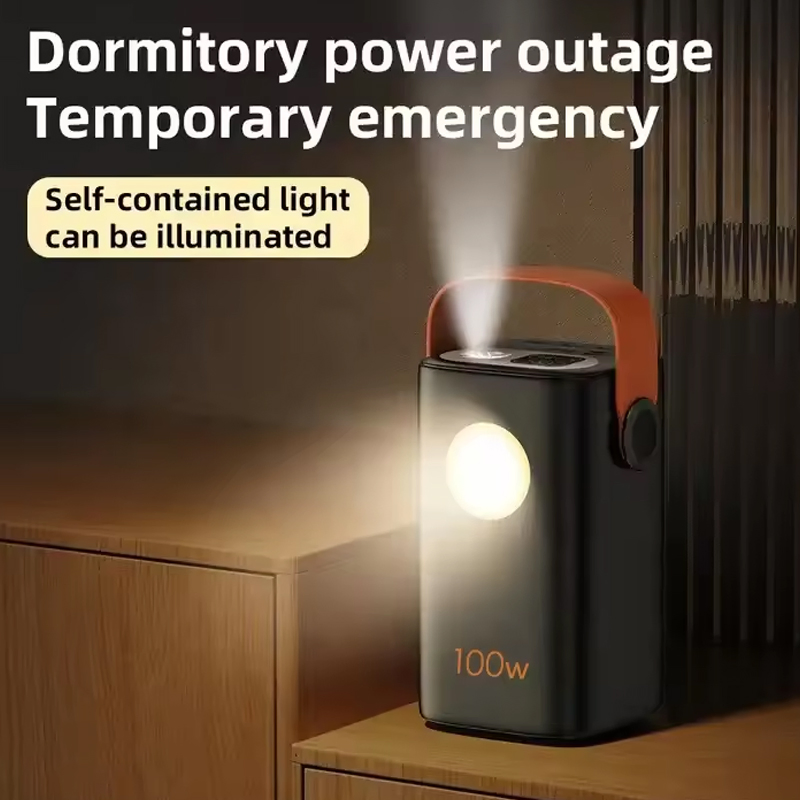 بنك طاقة محمول عالي السعة 40000mAh 60000mAh 100W 65W نوع C مخرجات USB مزدوجة مضاءة مدمجة حزام يدوي للاستخدام الخارجي