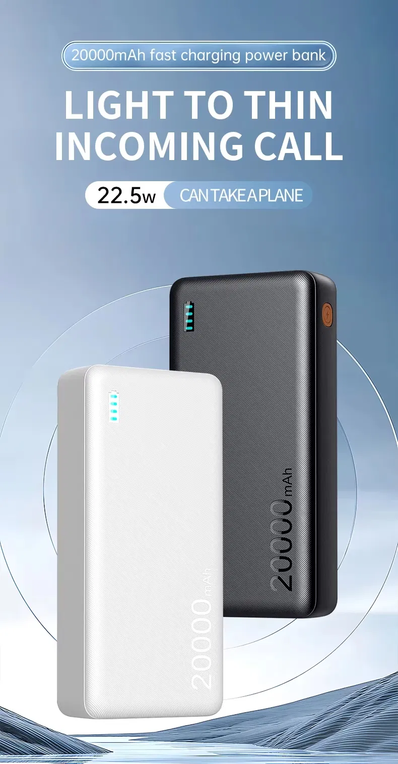 Pd35W بطارية خارجية قابلة للشحن عبر USB-C 10000mAh بنك الطاقة 20000mAh مع شعار للهاتف