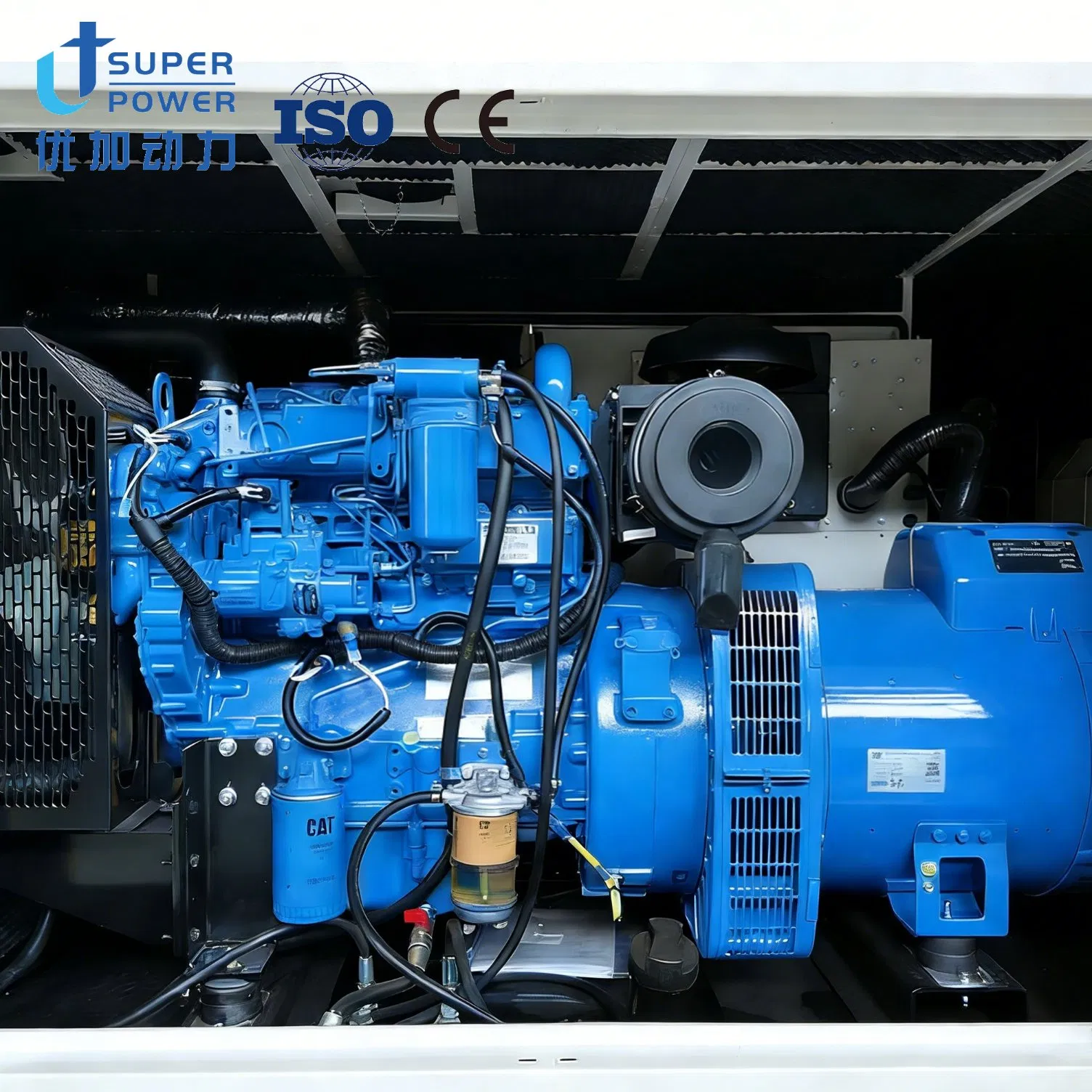 100kVA 80kw مولد ديزل صناعي صامت، 3 مرحلة، 400V, للطاقة الاحتياطية للمصانع والتجارة