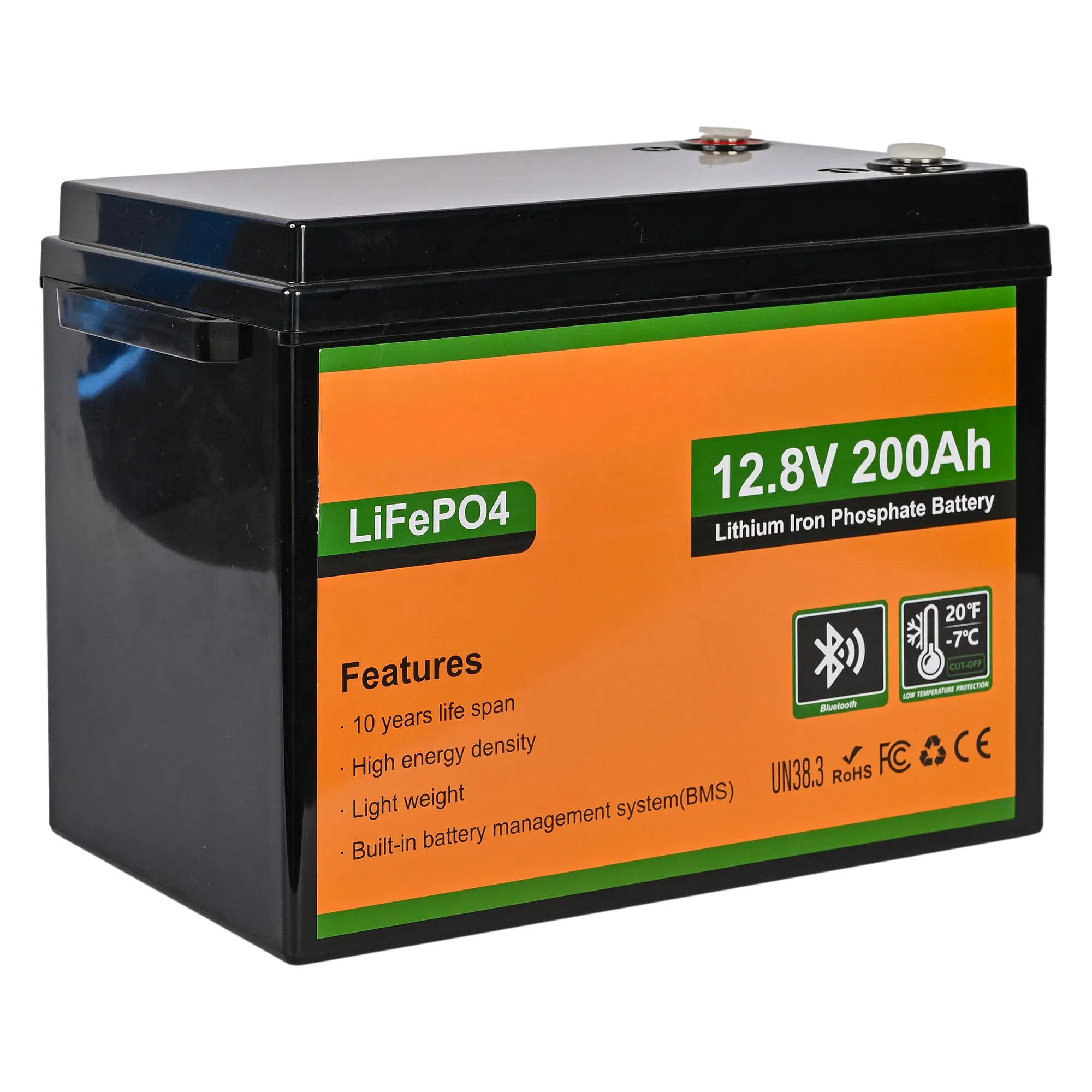 LiFePO4 12.8V 12V 50ah 100ah 200ah 300ah 400ah بطارية فوسفات الحديد الليثيوم لنظام الطاقة الشمسية