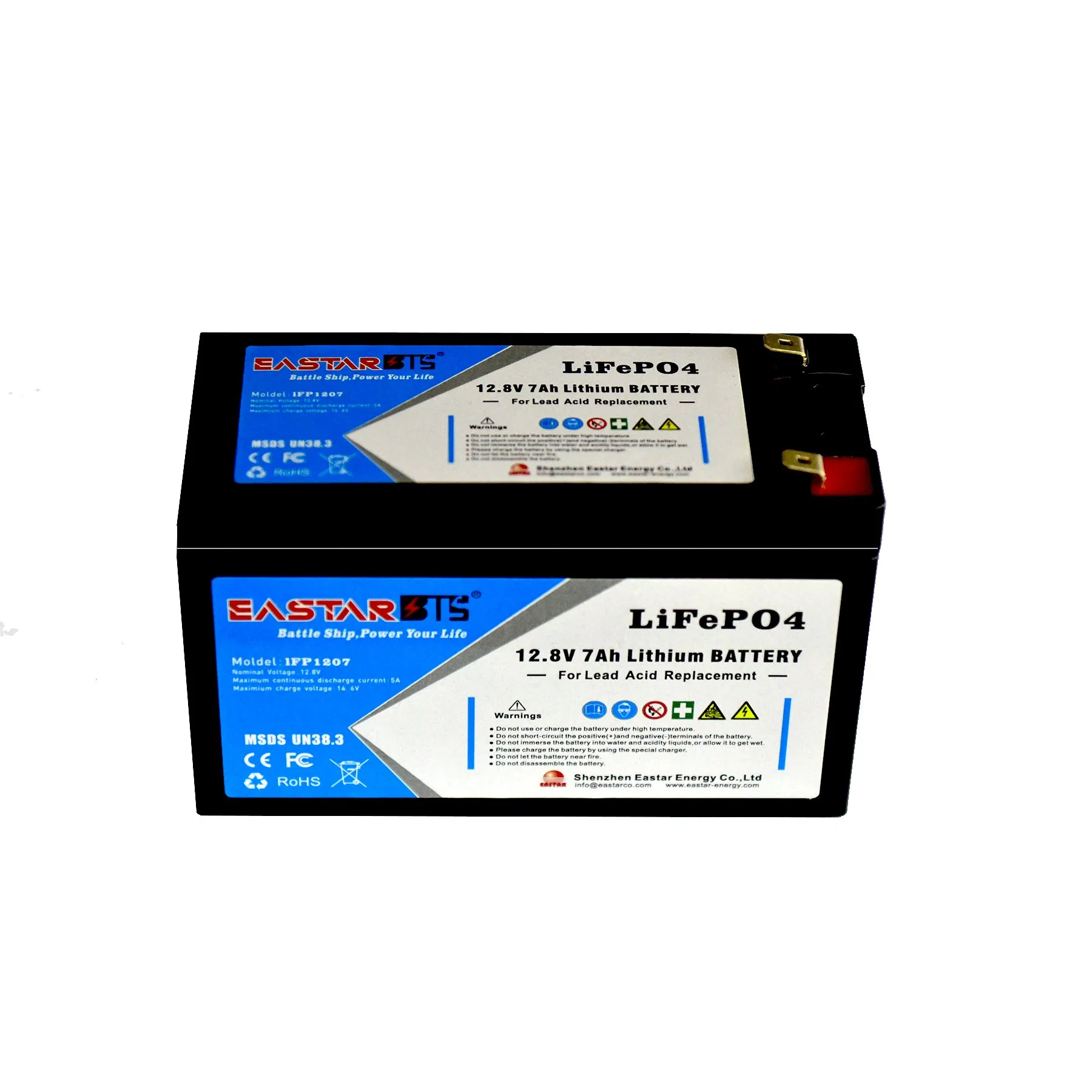 بطارية فوسفات الحديد الليثيوم القابلة لإعادة الشحن 12.8V 7ah بديل البطارية لبطارية الرصاص الحمضية