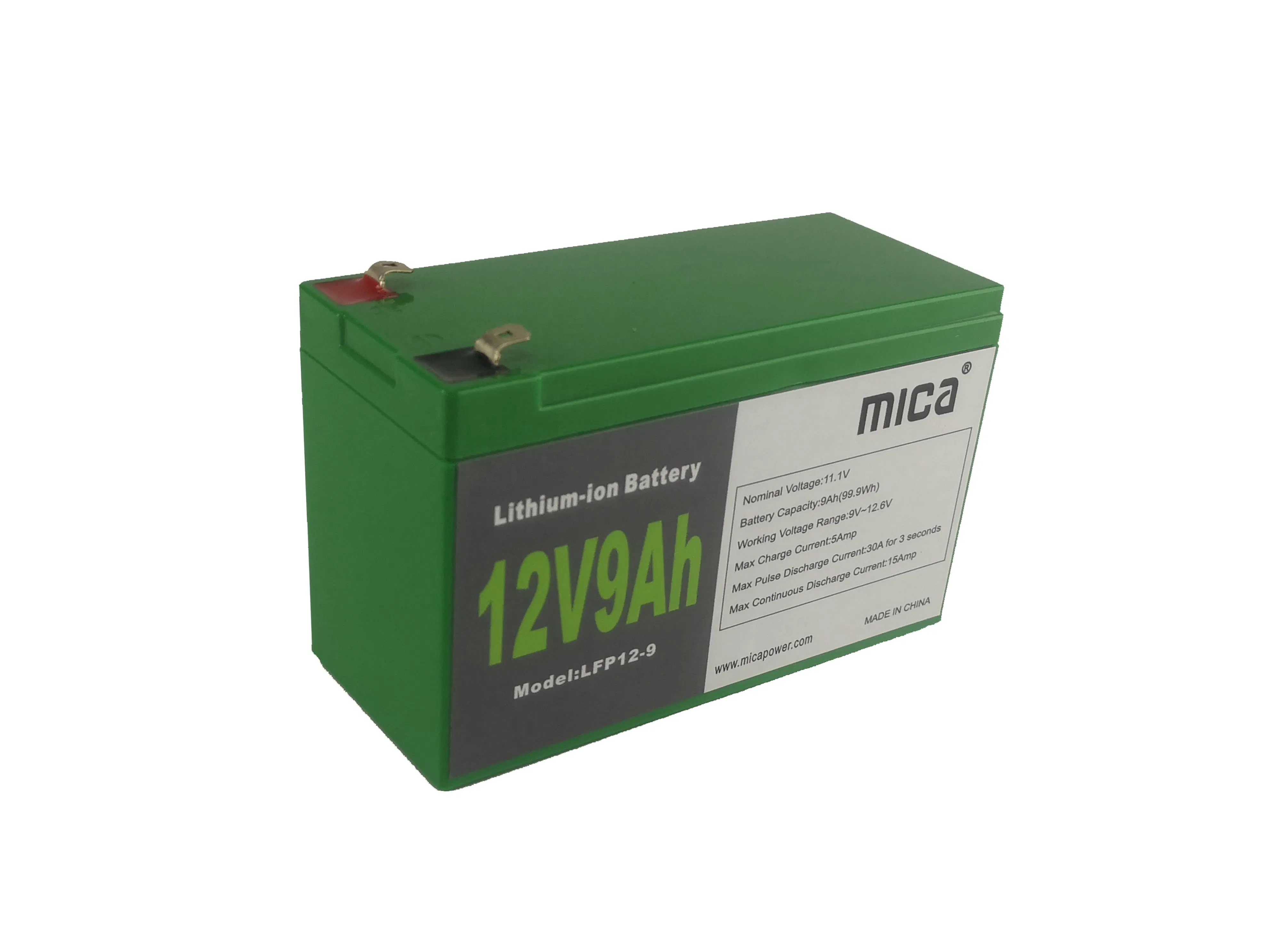 3 ضمان سنة 12V 12.8V 15V 9ah بطارية ليثيوم فوسفات قابلة لإعادة الشحن للدراجات الكهربائية، سيارات التخييم، القوارب، أنظمة الطاقة الشمسية، المركبات الترفيهية، أنظمة الطاقة غير المنقطعة