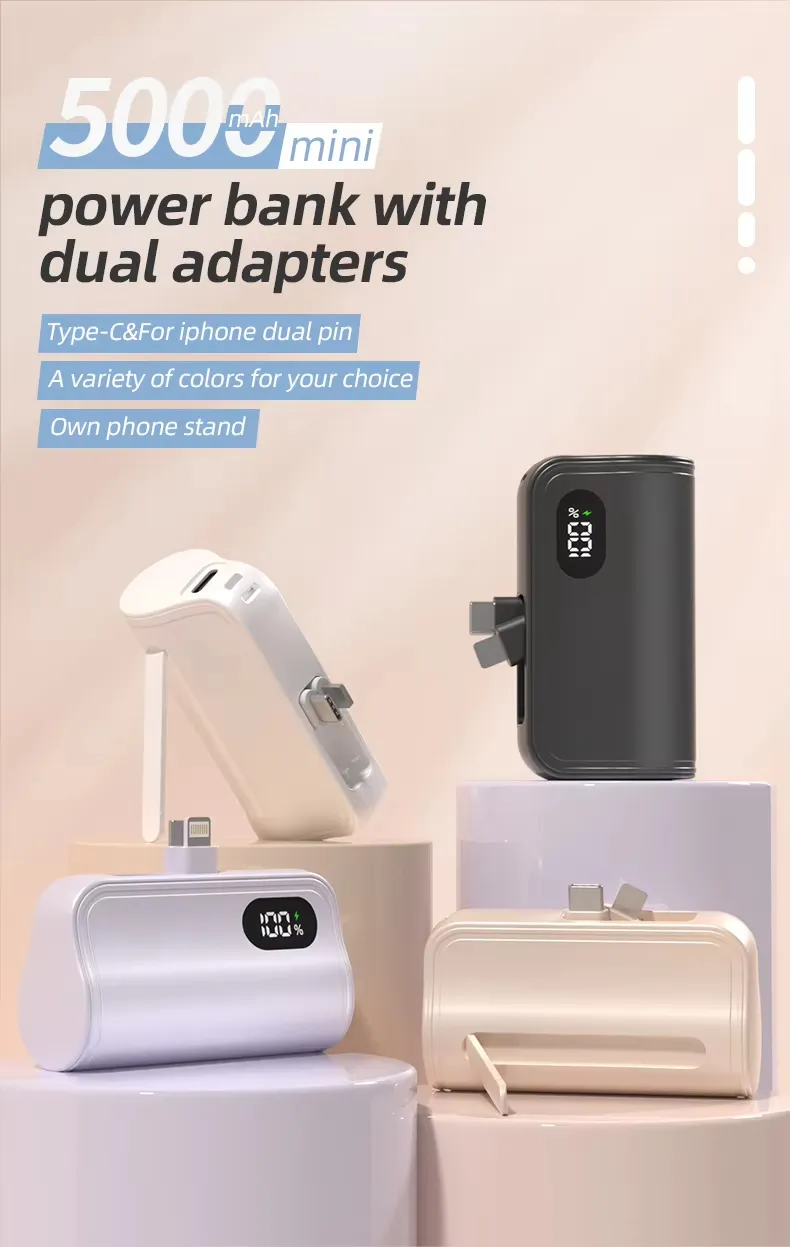 شعار مخصص بنك طاقة صغير فائق النحافة محمول في الهواء الطلق 5000mAh