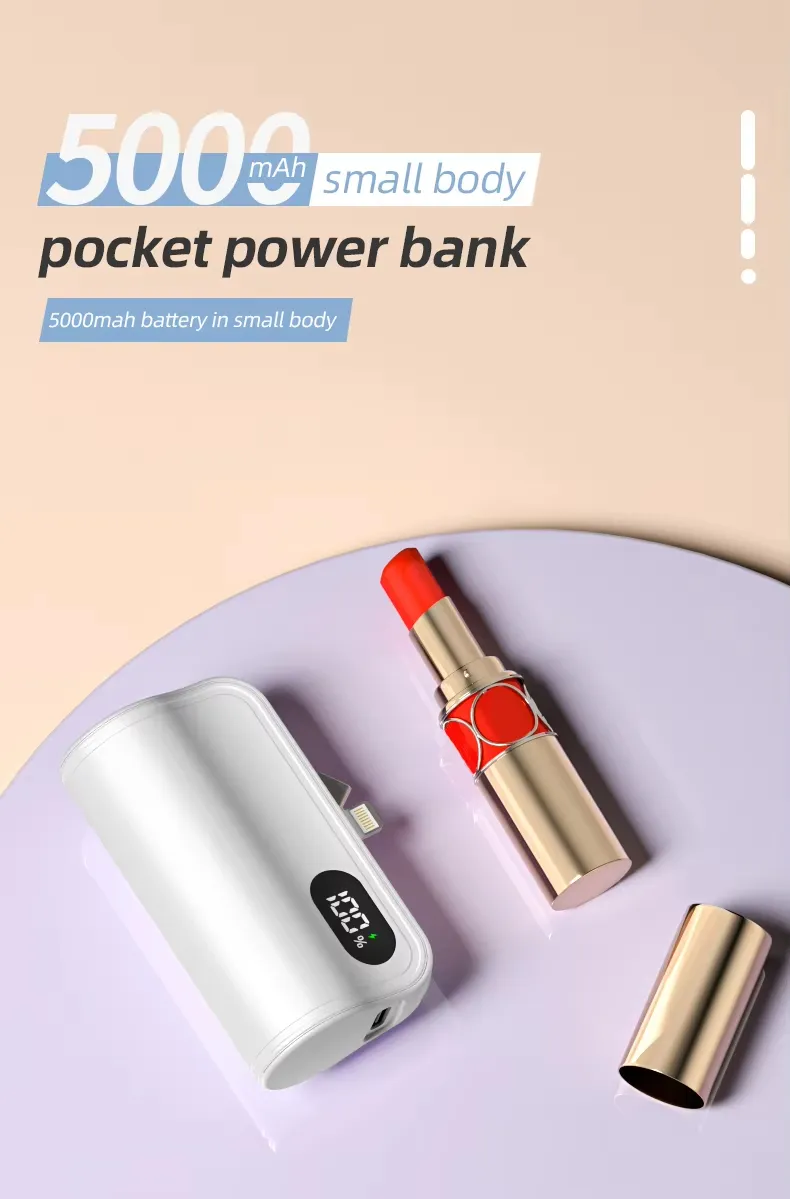 شعار مخصص بنك طاقة صغير فائق النحافة محمول في الهواء الطلق 5000mAh