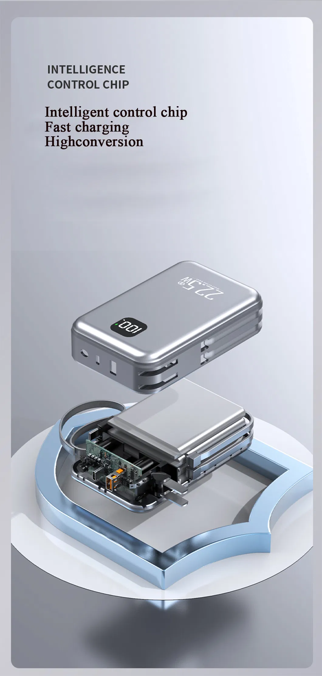 بنك طاقة تيار متردد عالي الجودة 20000mAh شحن سريع مع شعار قابل للتخصيص وخدمة OEM