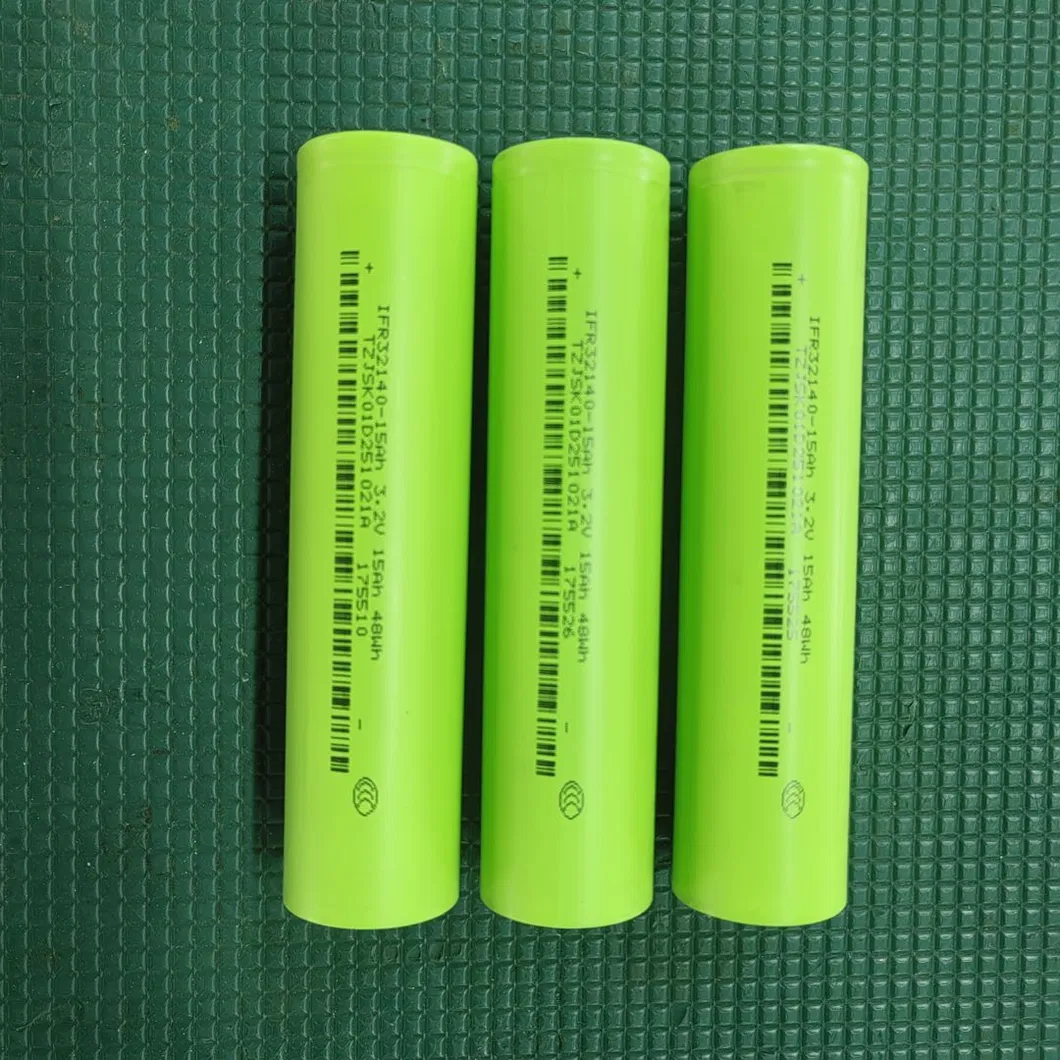 3.2V 15ah 32140 LiFePO4 خلية بطارية للمركبات الكهربائية، أنظمة الطاقة الشمسية، البحرية، ومعدات التخييم