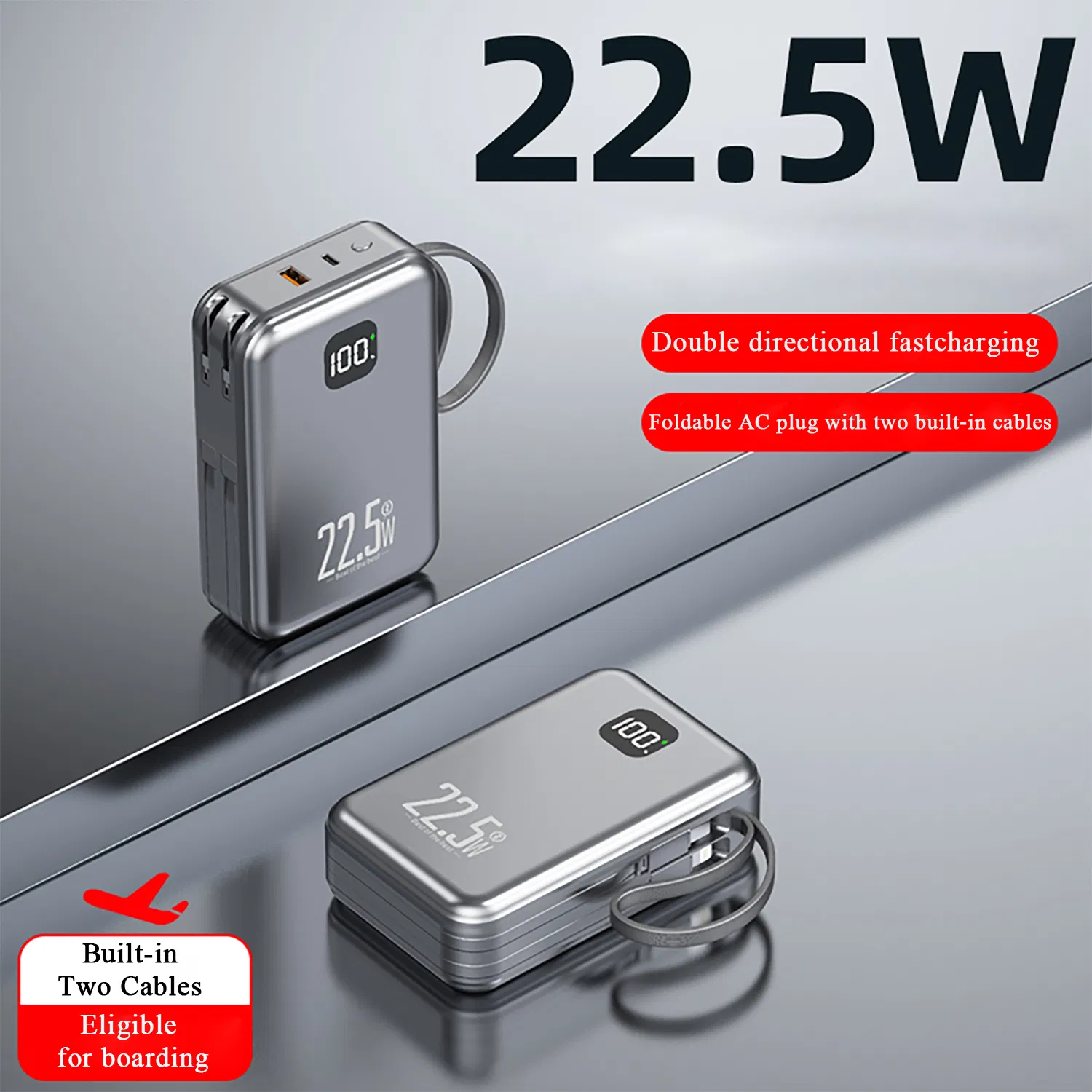 بنك طاقة تيار متردد عالي الجودة 20000mAh شحن سريع مع شعار قابل للتخصيص وخدمة OEM