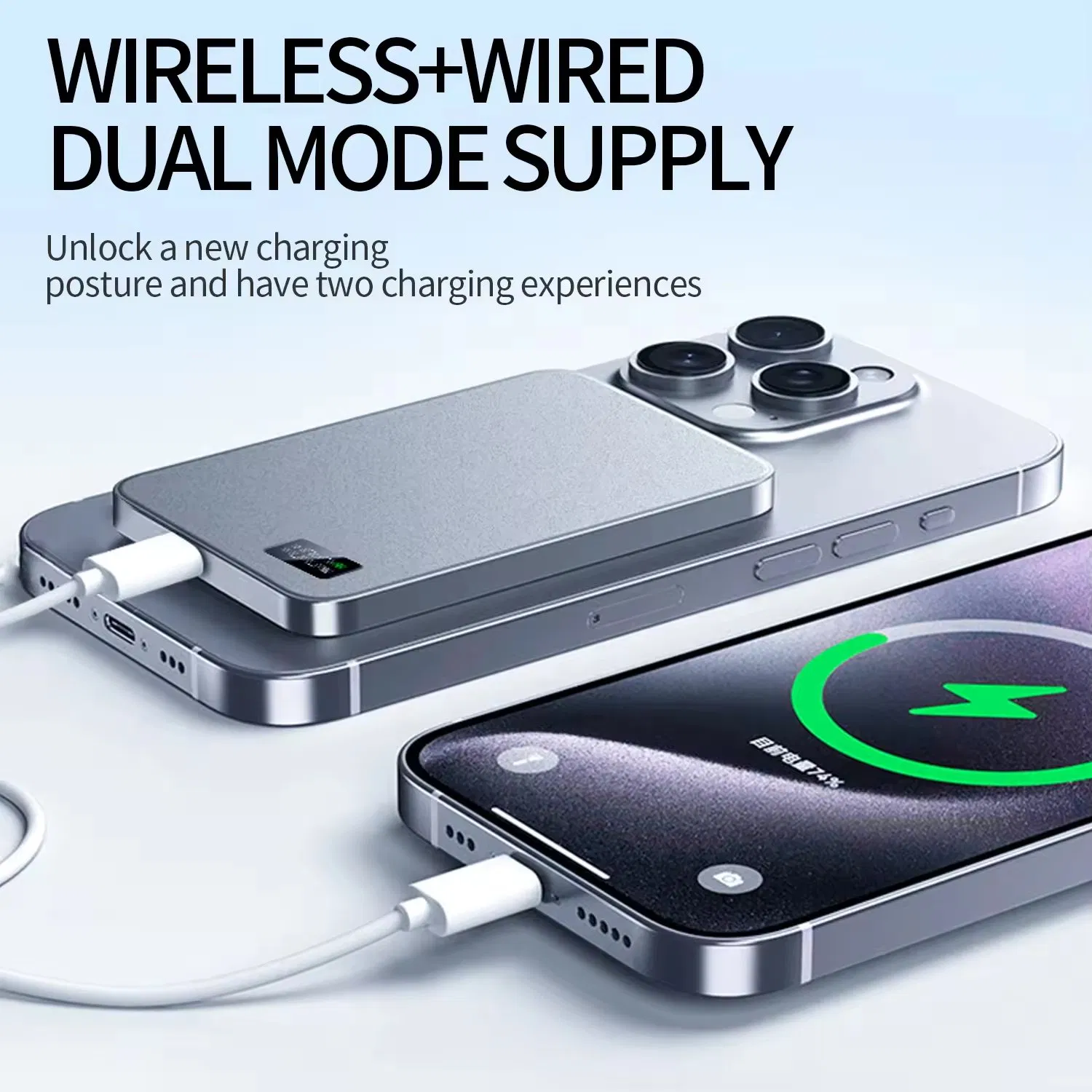 10000mAh بنك طاقة مغناطيسي رقيق لاسلكي Pd20W شاحن سريع محمول خارجي لبنك الطاقة لـ iPhone15 14 13