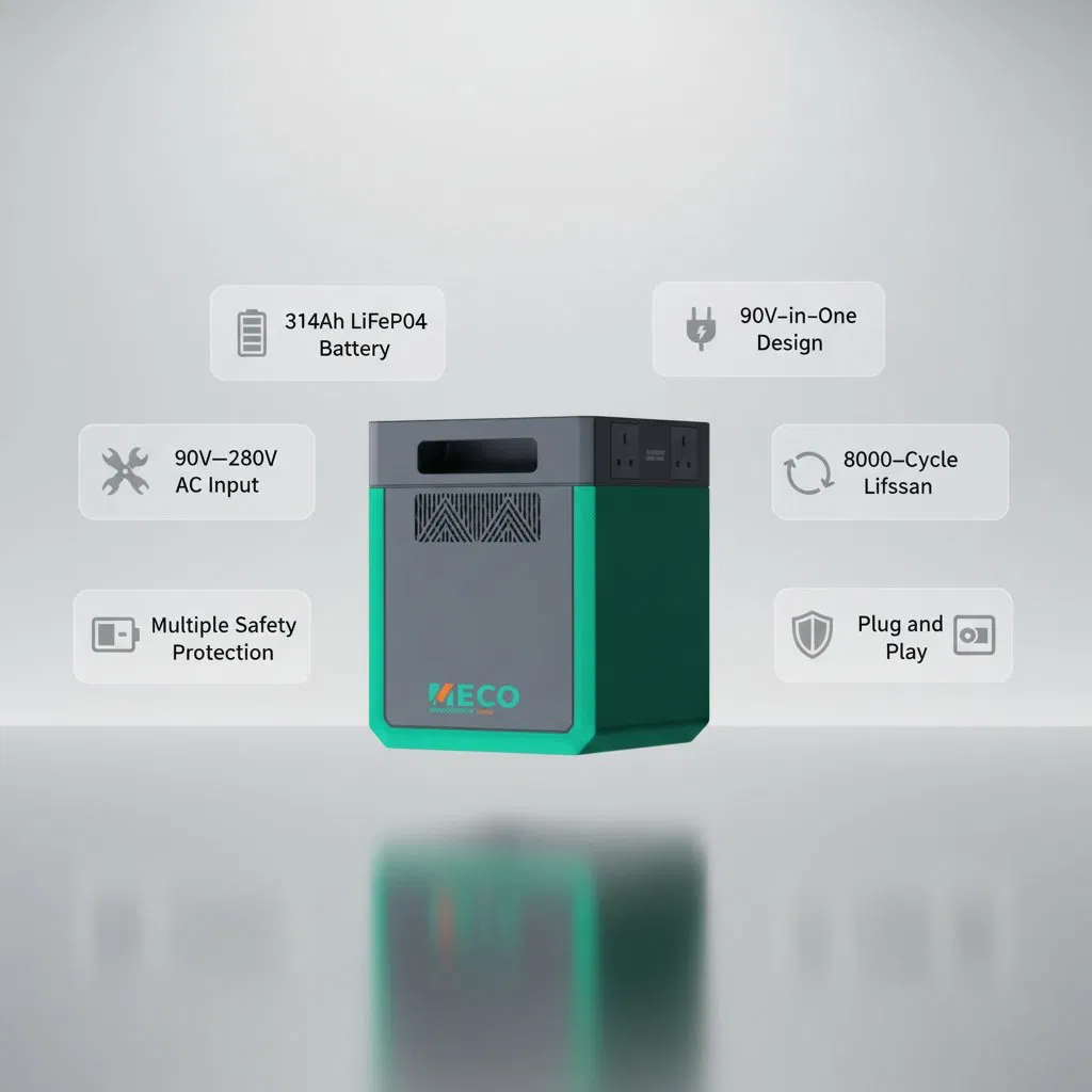 بنك طاقة محمول عالي الكفاءة 1200W لجمع الأصدقاء LiFePO4 2000wh