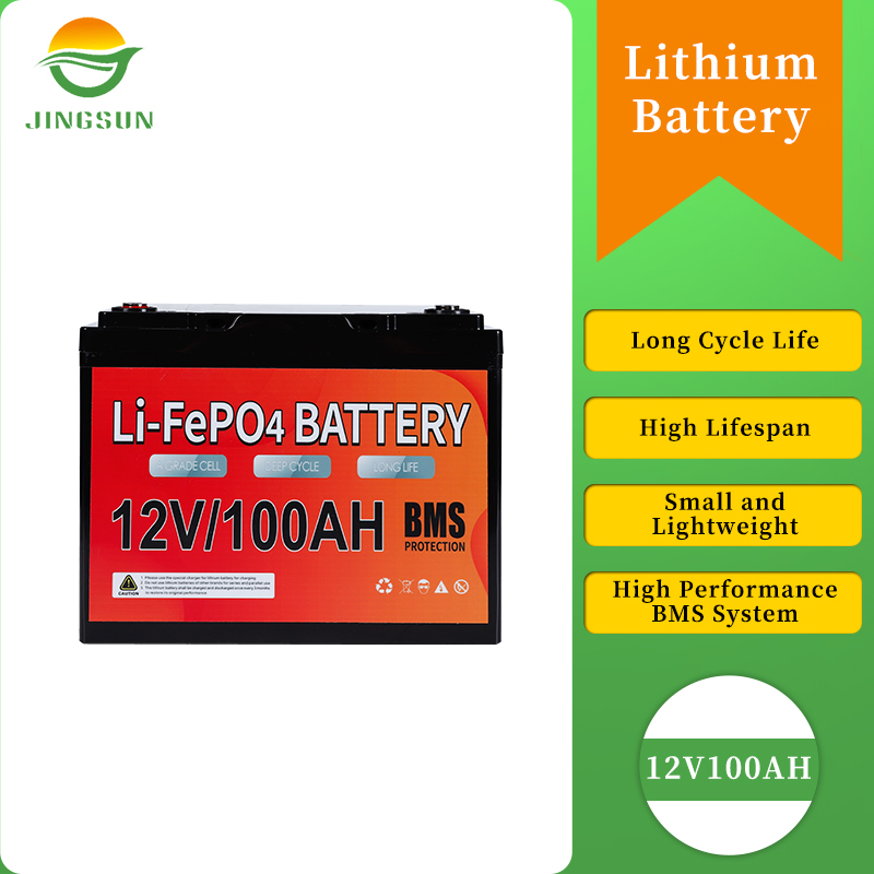بطارية طويلة العمر قابلة لإعادة الشحن 12V 100ah حزمة تخزين الطاقة الشمسية LiFePO4 للطاقة و