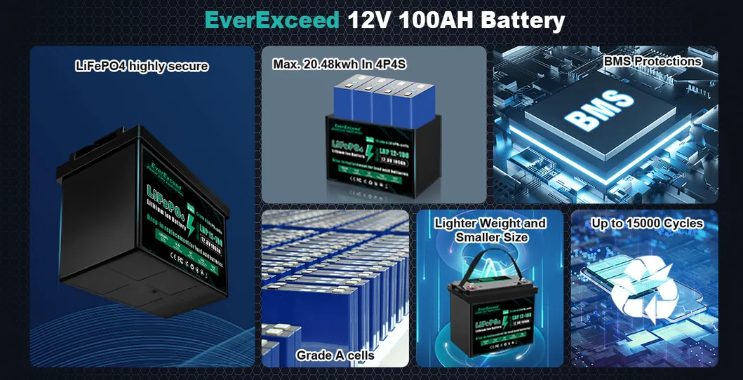 بطارية جولف كار 12.8V LiFePO4 100ah بطارية ليثيوم للقوارب البحرية والتخييم واليخوت والسيارات والقوارب الكهربائية
