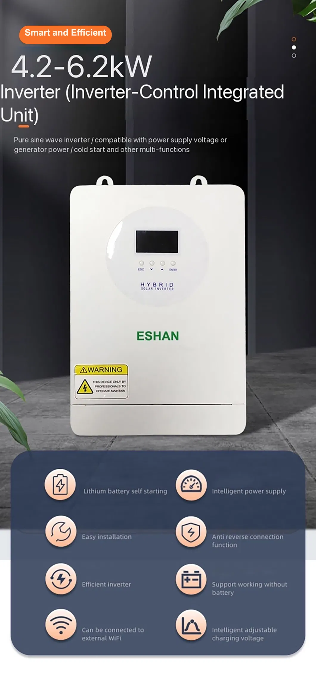 15kwh نظام تخزين الطاقة المنزلية 6200W مجموعة توليد الطاقة الشمسية خارج الشبكة