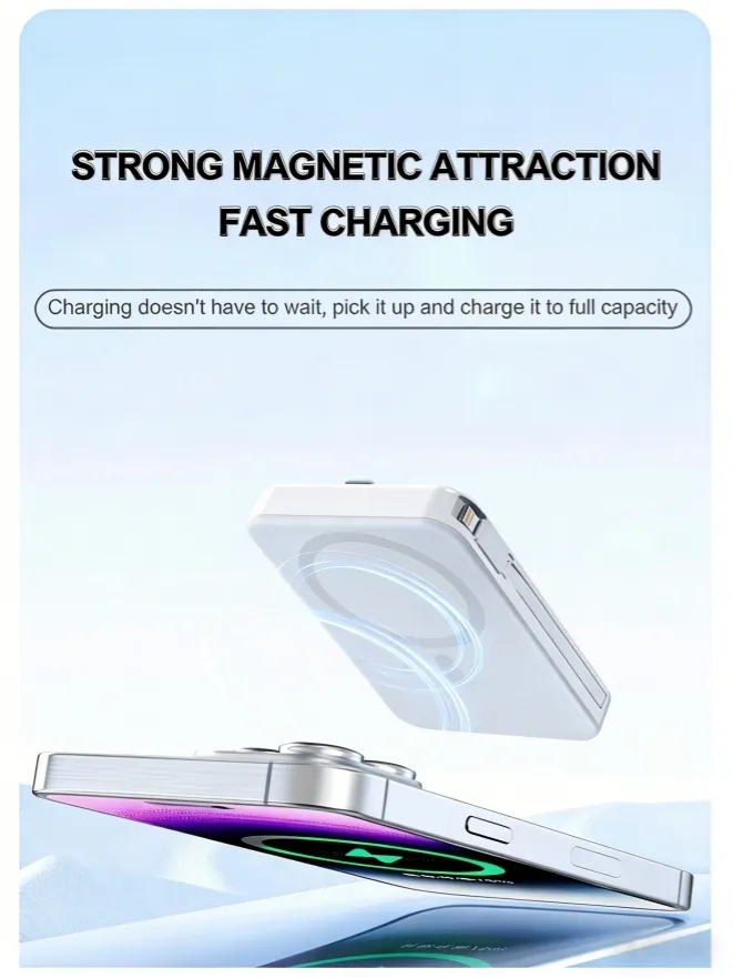 بيع ساخن 10000mAh 5in1 بنك طاقة مغناطيسي محمول