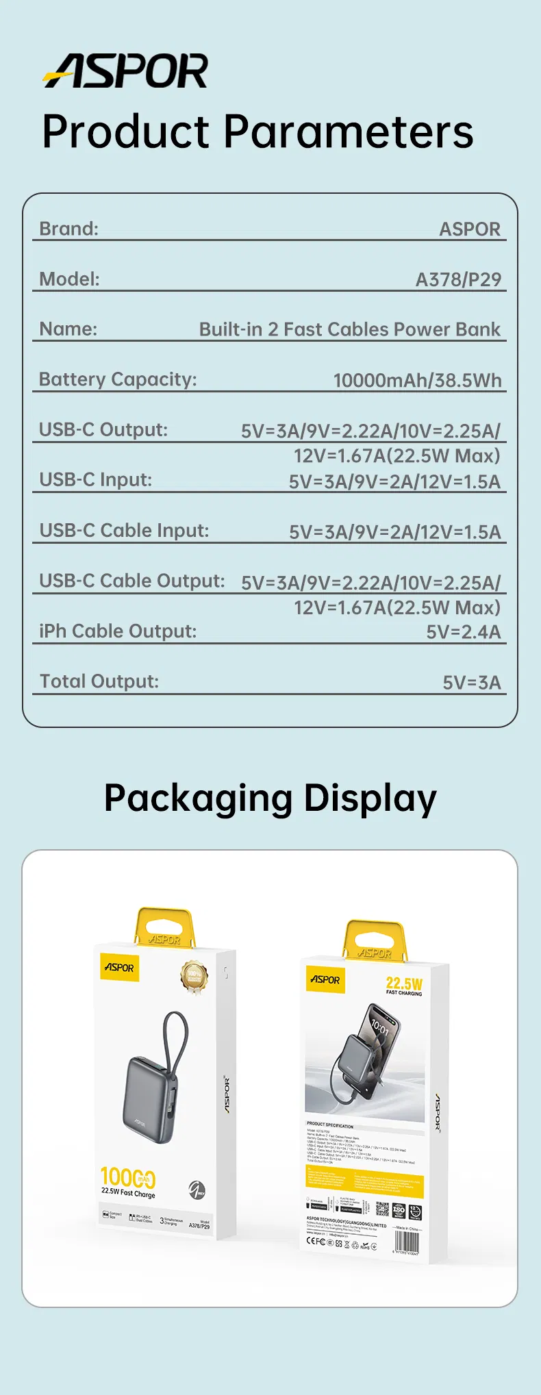 صور مفصلة لبنك طاقة محمول 10000mAh