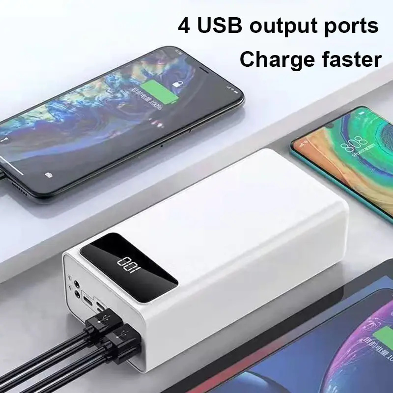 50000mAh بنك طاقة سريع الشحن ثنائي الاتجاه بسعة عالية للرحلات الخارجية عرض رقمي بطارية خارجية