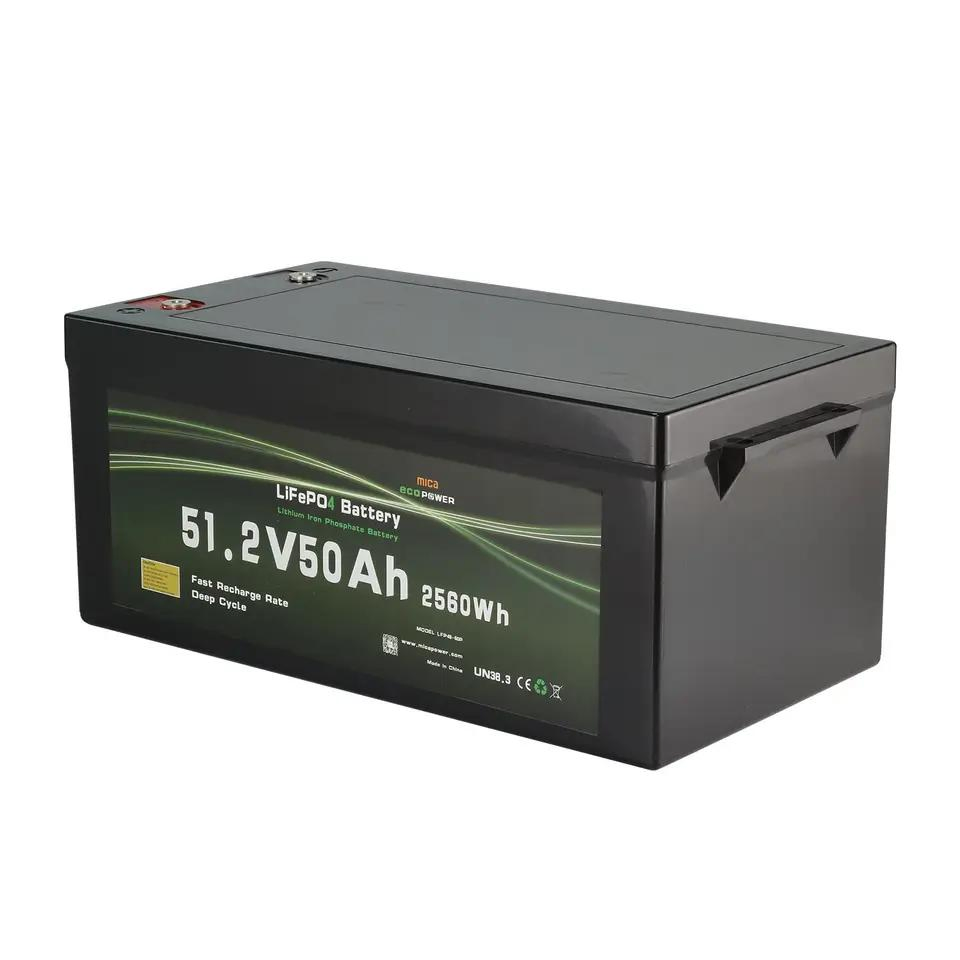 LiFePO4 حزمة بطارية 48V 50ah مع نظام إدارة البطارية لبطارية أيون الليثيوم لنظام تخزين الطاقة نظام الطاقة الشمسية/الجرار/المركبة الكهربائية رافعة الشوكة