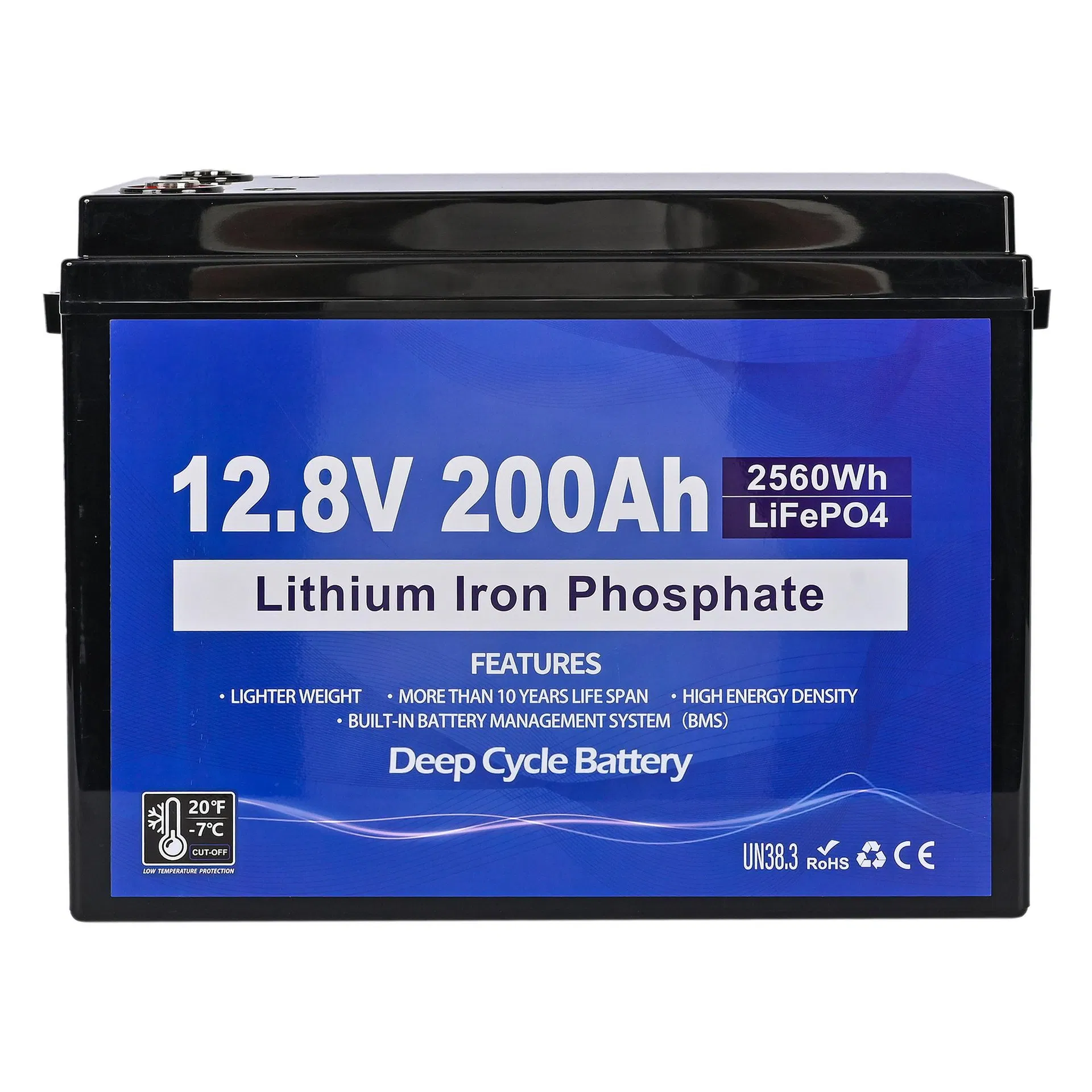 LiFePO4 12.8V 12V 50ah 100ah 200ah 300ah 400ah بطارية فوسفات الحديد الليثيوم لنظام الطاقة الشمسية لليخت