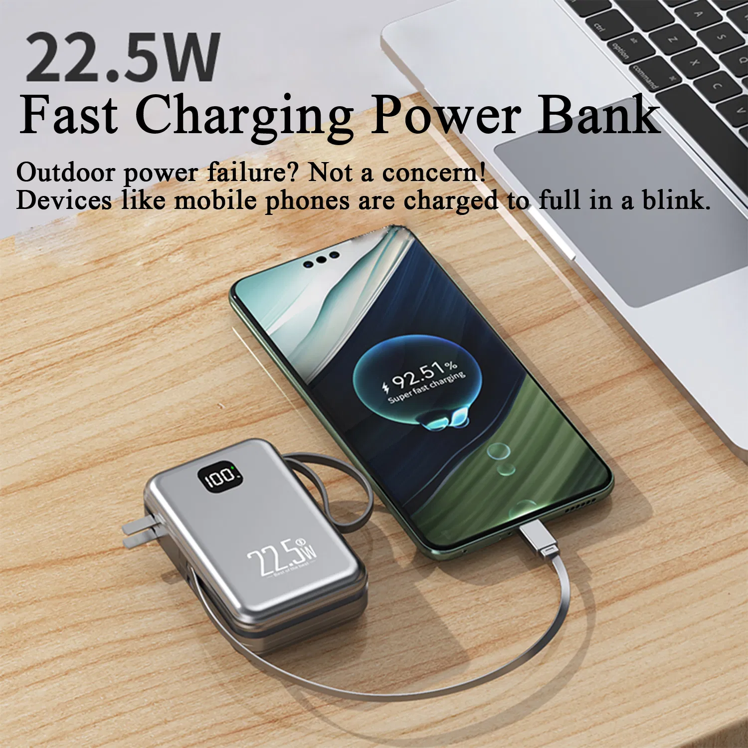 بنك طاقة تيار متردد عالي الجودة 20000mAh شحن سريع مع شعار قابل للتخصيص وخدمة OEM