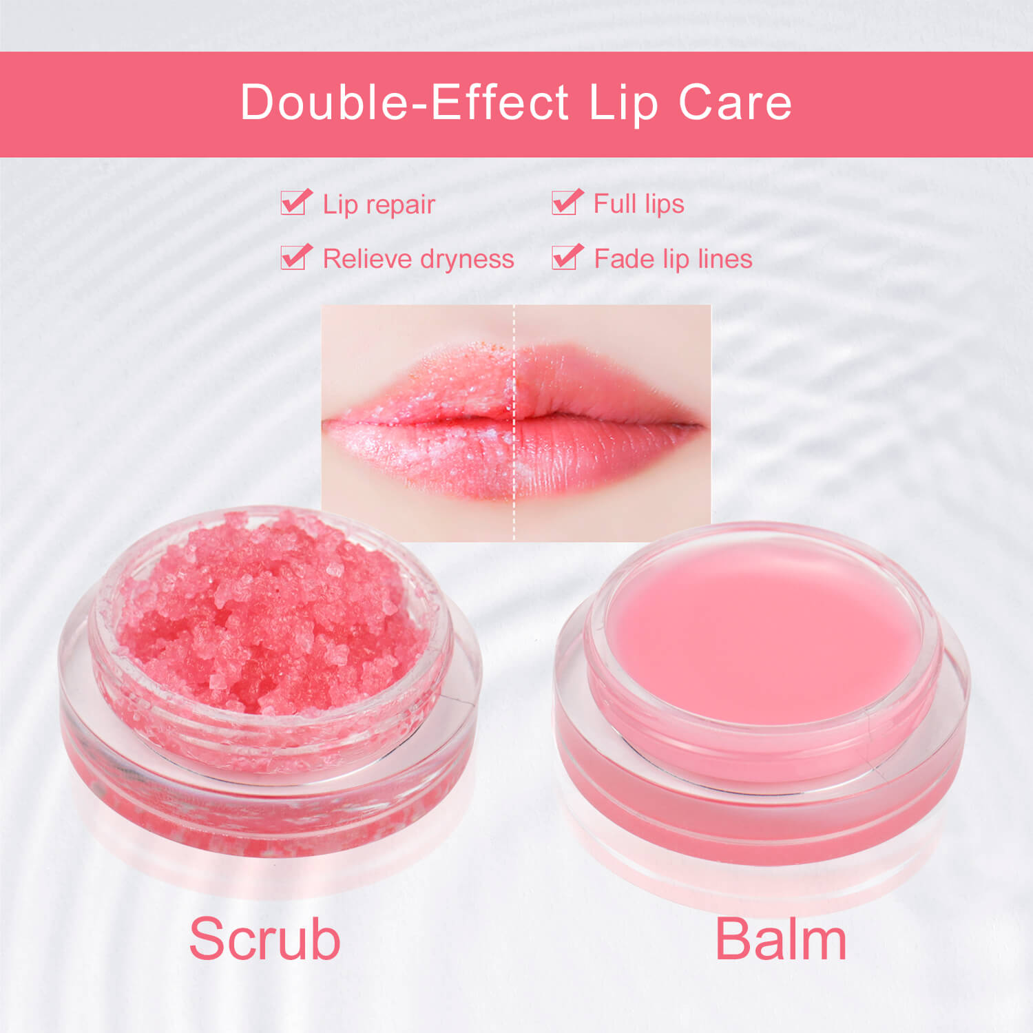 Exfoliate Lip Repair 2 in 1 Lip Scrub and Balm Set Custom Logo Private Label Lip Balm