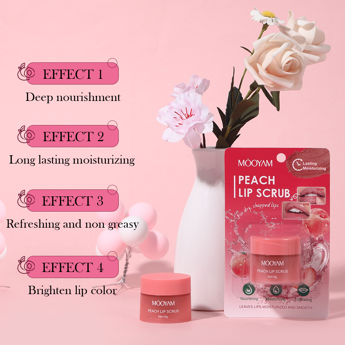 OEM Lip Scrub Cream Private Label Herbal Infused Exfoliating Moisturizer Peach Blueberry Watermelon Flavors for Lip Care